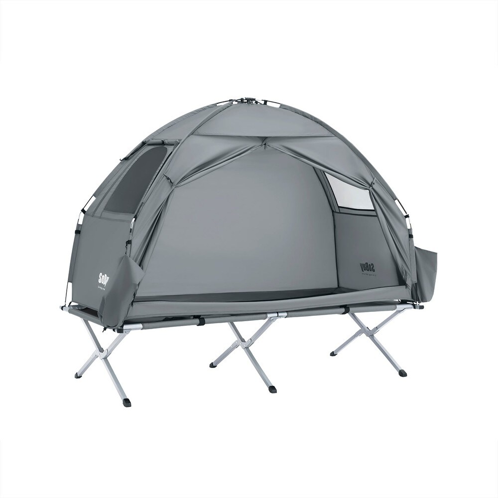 SoBuy Tente de Camping 3-en-1 Individuelle avec Crochet, Lampe et Sacs