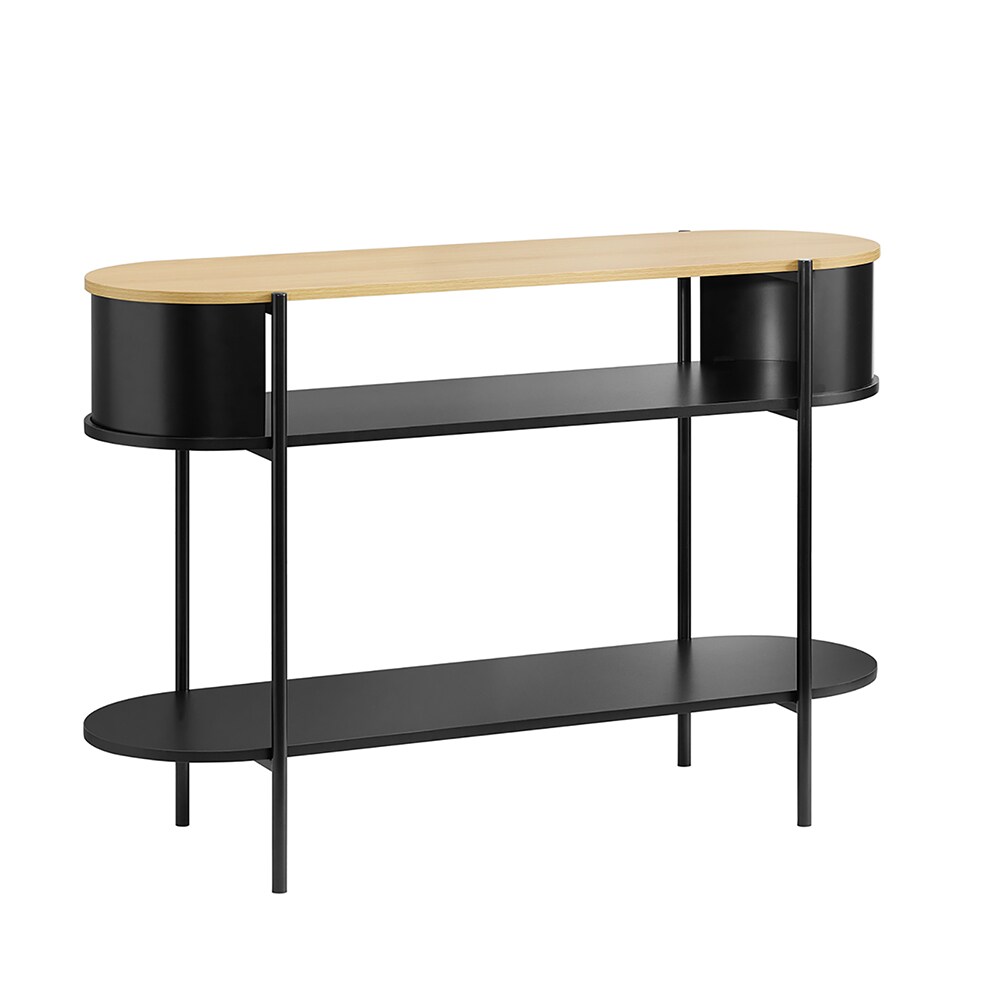 SoBuy Konsolentisch Flur mit 3 Regalb&ouml;den Schwarz 110x39x76,2cm Industriell 