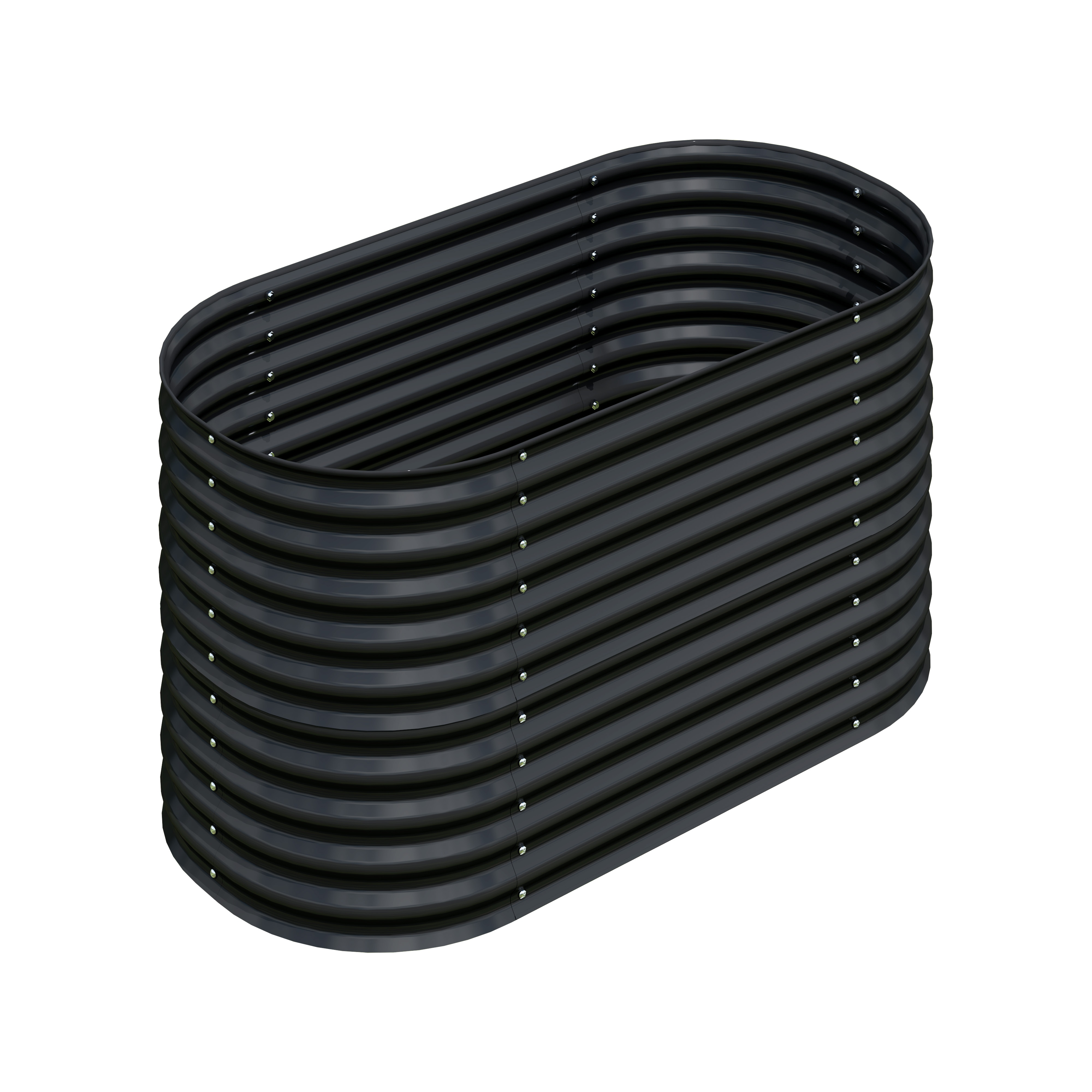 Hochbeet Stahl Oval - S - 160(L) x 80(W) x 80 (H) - Anthrazit 