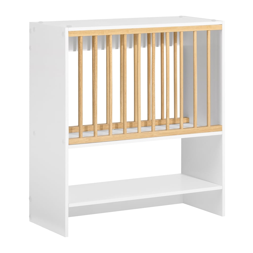 SoBuy Tellerhalter mit 7 Ablagen Wei&szlig; 24x64,01x70,99cm Funktional 