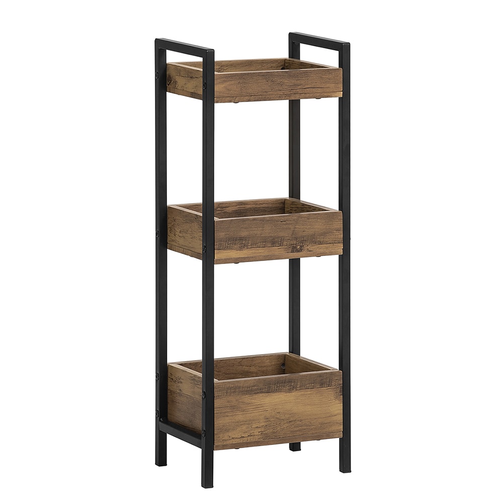 SoBuy Badezimmerregal mit 3 Shelves Braun 19,99x27,99x73,99cm Funktional 