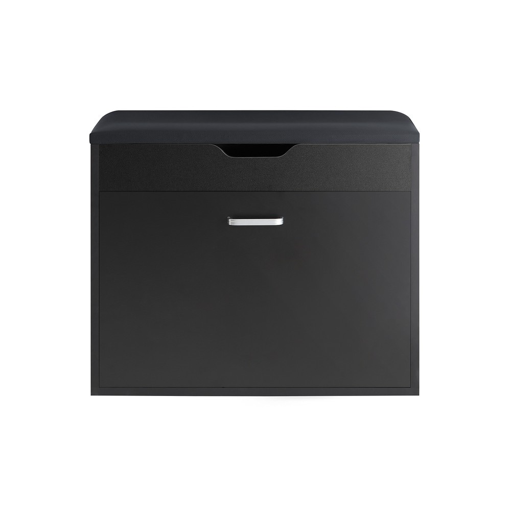 SoBuy Schuhbank mit 1 T&uuml;r Schwarz 30x59,99x50,01cm Funktional 