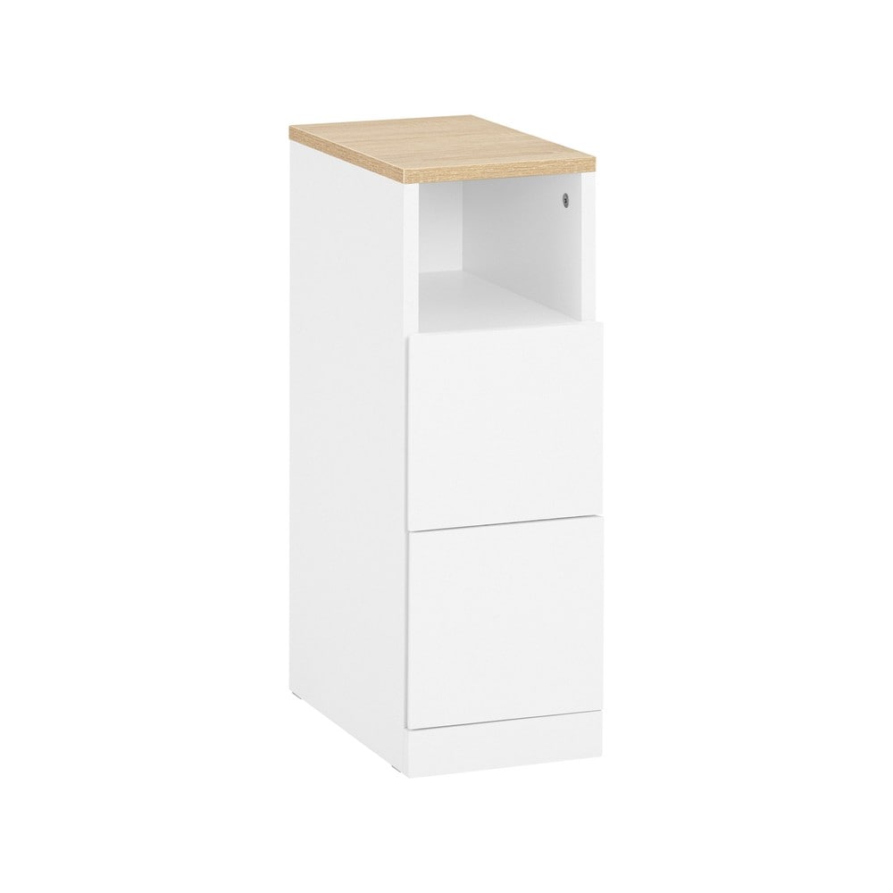 SoBuy Nachttisch mit 2 Schubladen Wei&szlig; 35x19,99x59,99cm Modern - Bild 1