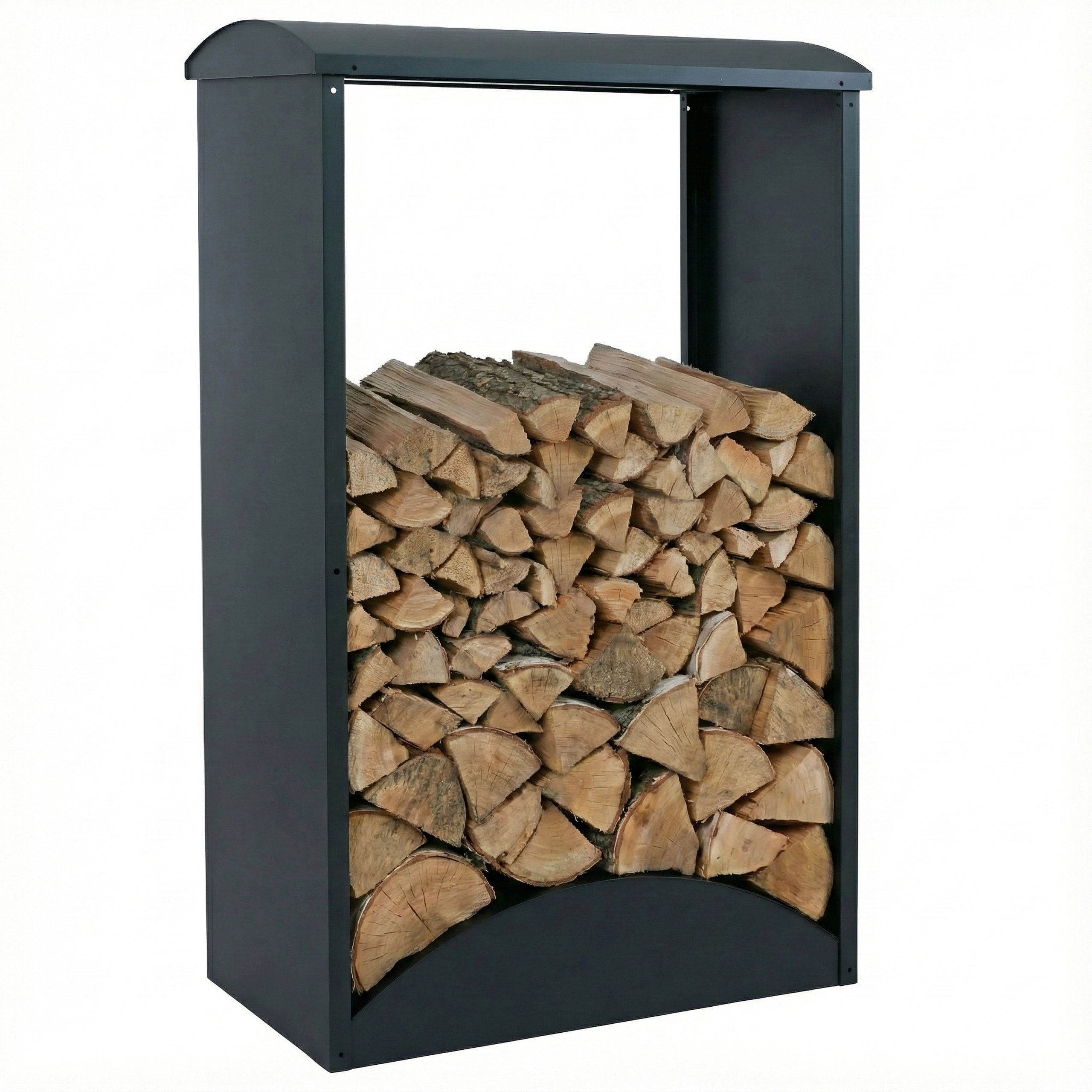 Brennholzlager MCW-P77, Kamin-/Feuerholzregal Holzlager Holzunterstand Outdoor Metall 160x98x50cm ~ gr&uuml;n 
