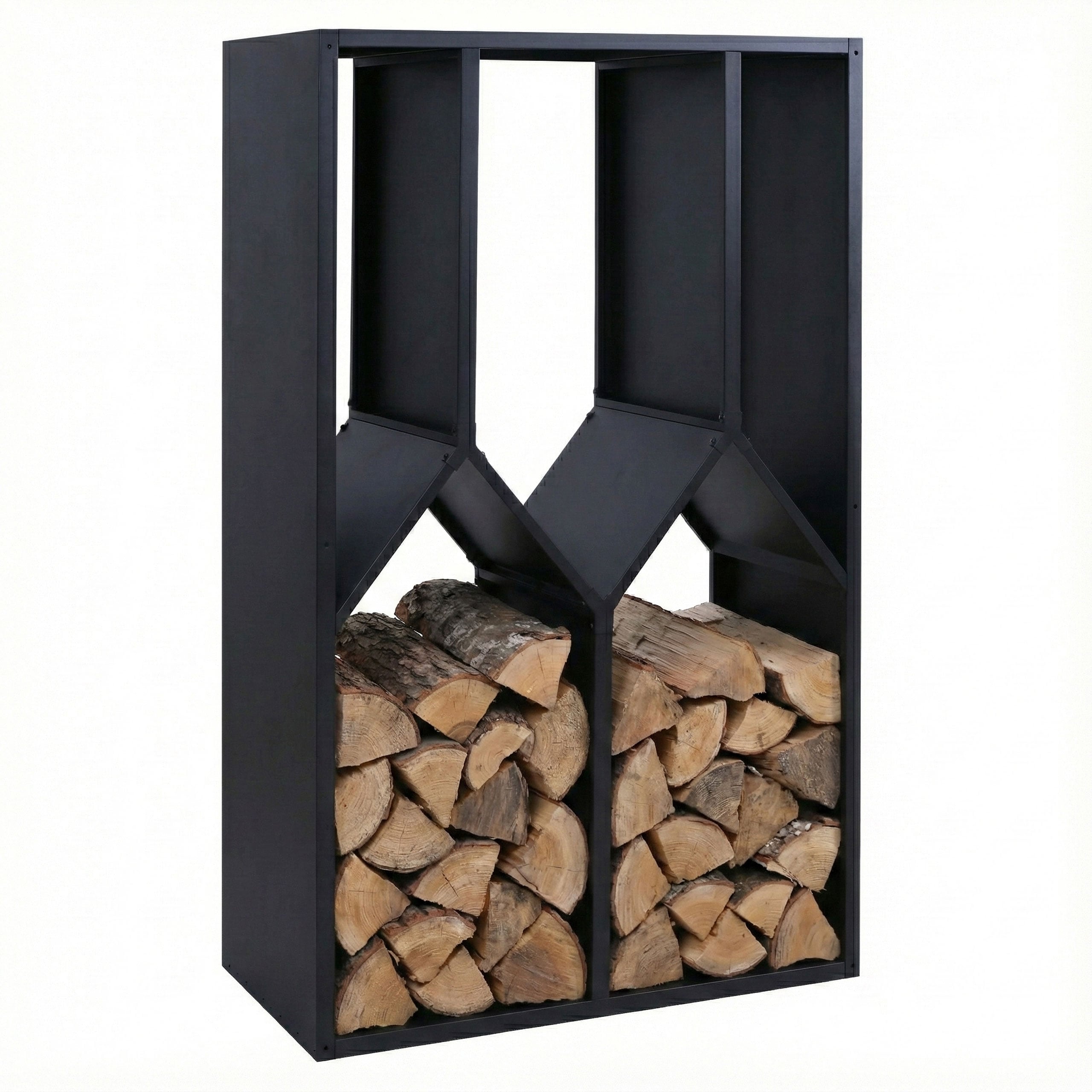 Brennholzlager MCW-P76, Kamin-/Feuerholzregal Holzlager Holzunterstand Outdoor Metall 160x95x50cm ~ anthrazit 