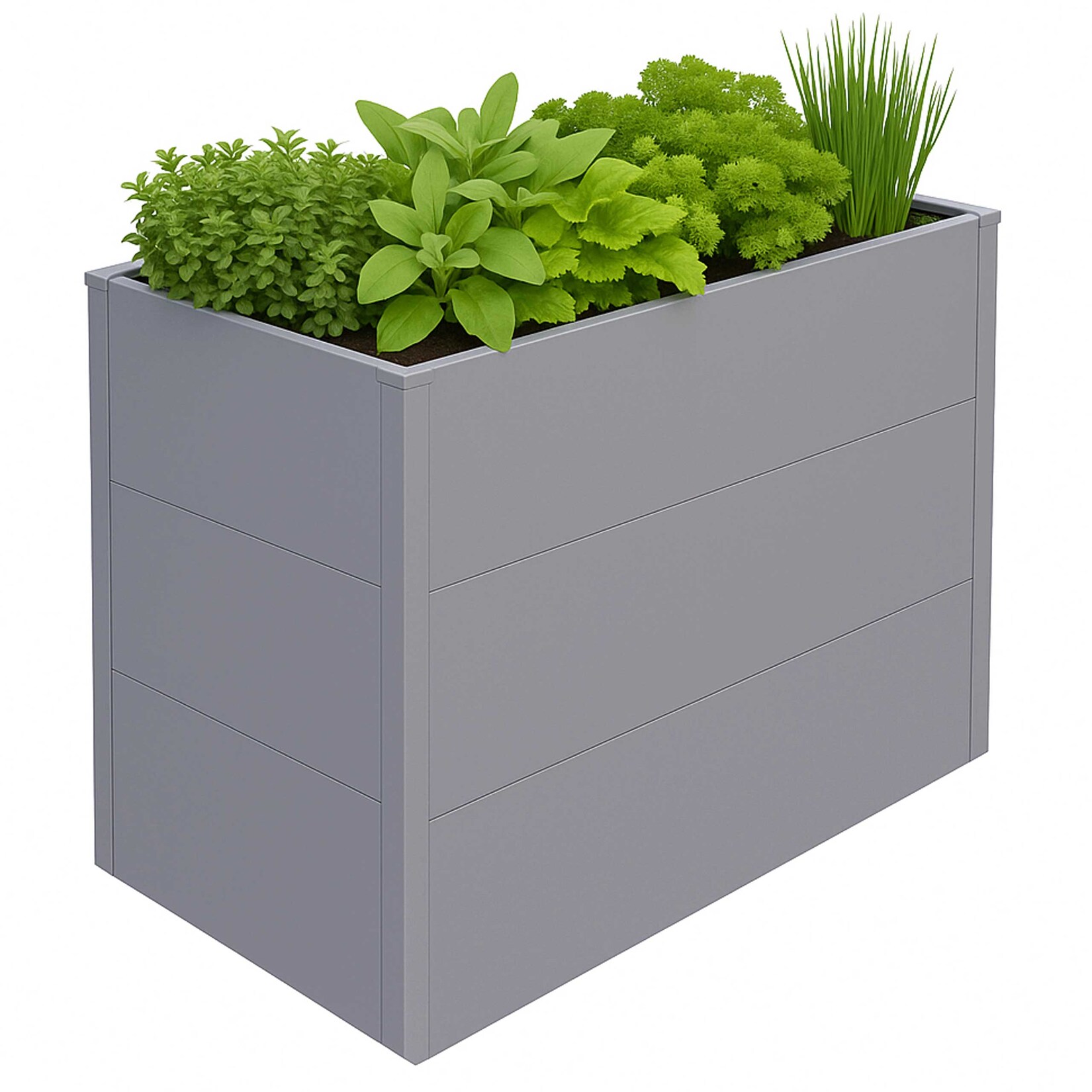 Hochbeet -P64, Metallhochbeet Gemüse-/Pflanzbeet Blumenkasten Pflanzkübel Garten Stahl 77x100x50cm ~ grau