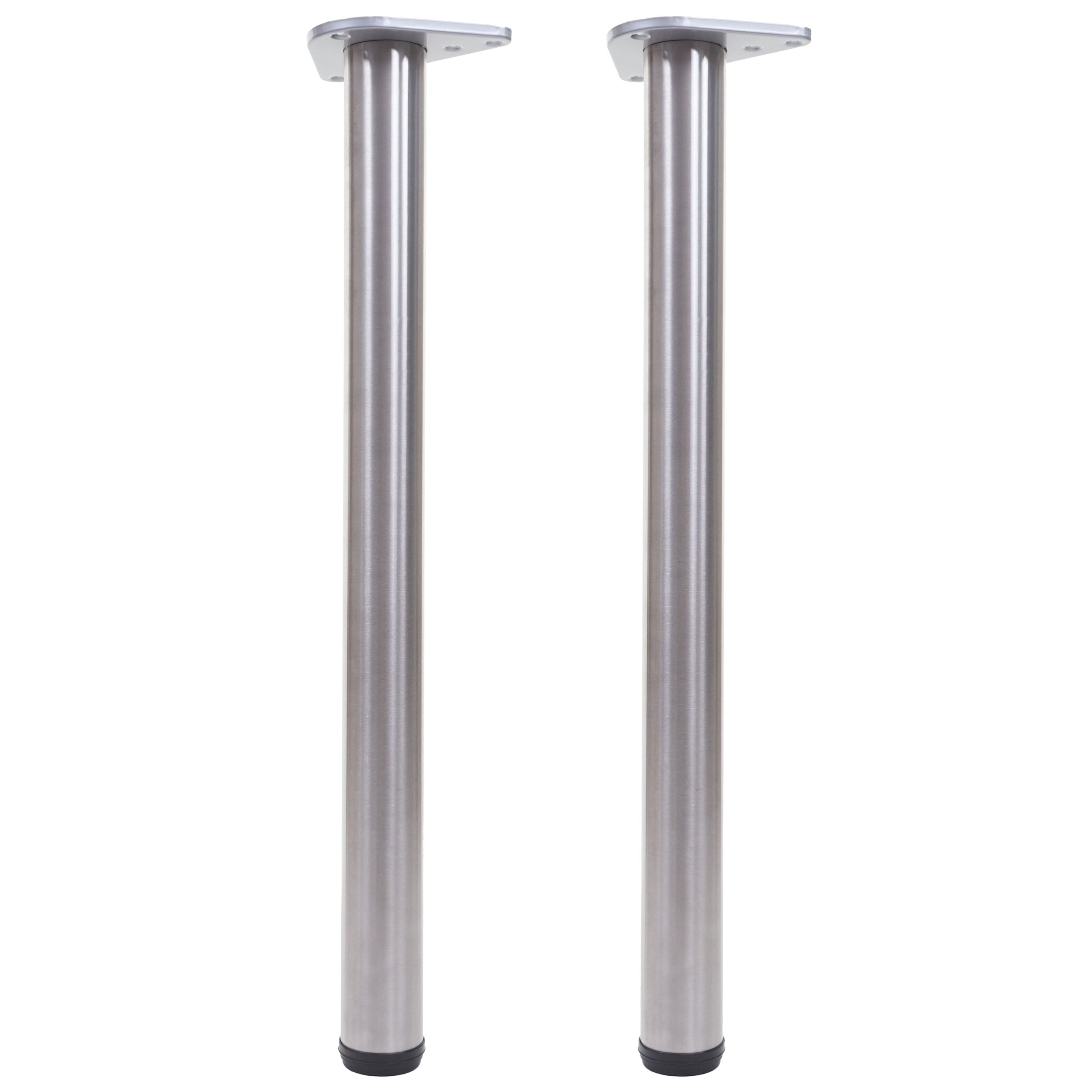 2er-Set Tischbein MCW-H36, f&uuml;r Schreibtisch Esstischfu&szlig; Tischgestell, 73cm Edelstahl-Optik 