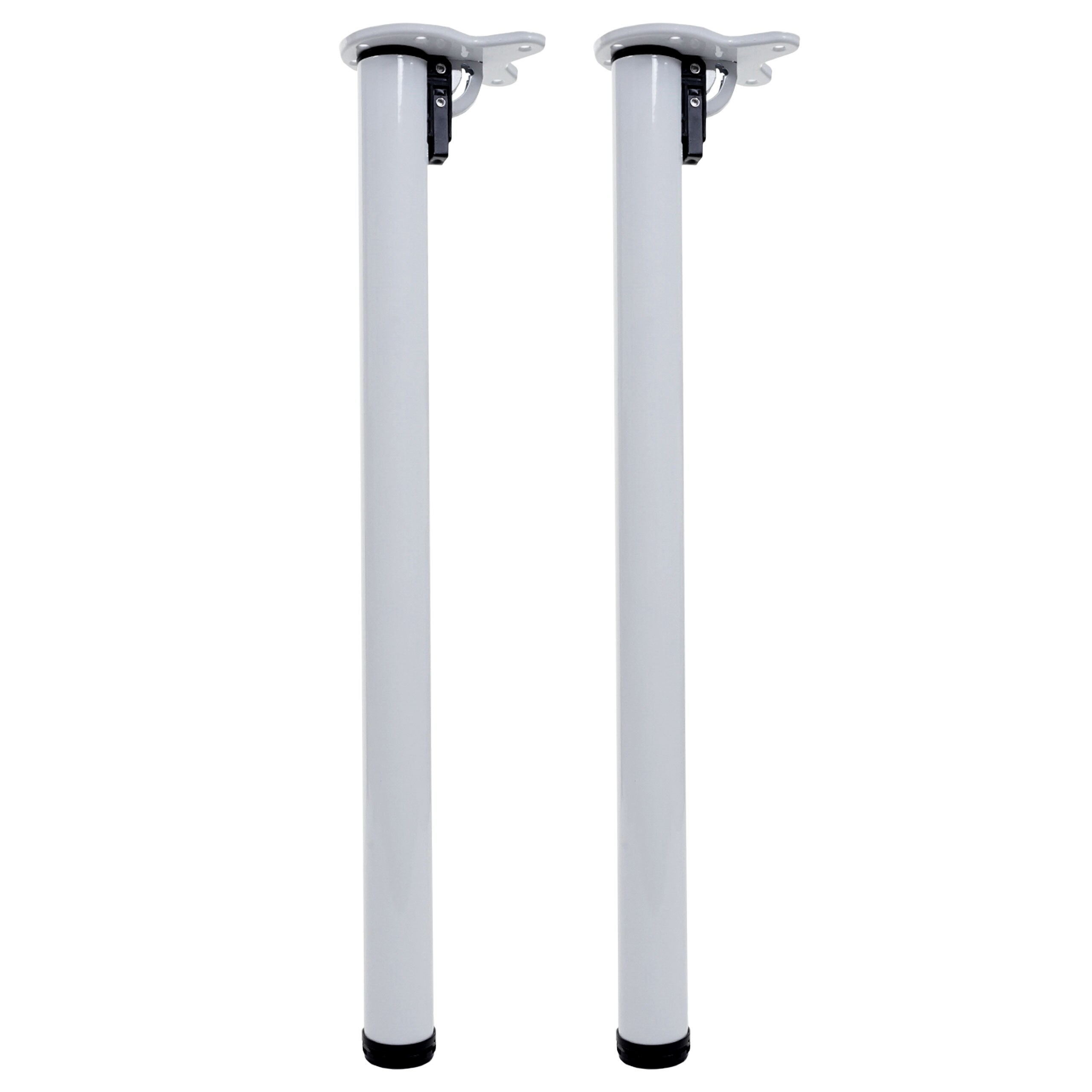 2er-Set Tischbein MCW-H34, f&uuml;r Schreibtisch Esstischfu&szlig; Tischgestell, klappbar 72cm ~ wei&szlig; 