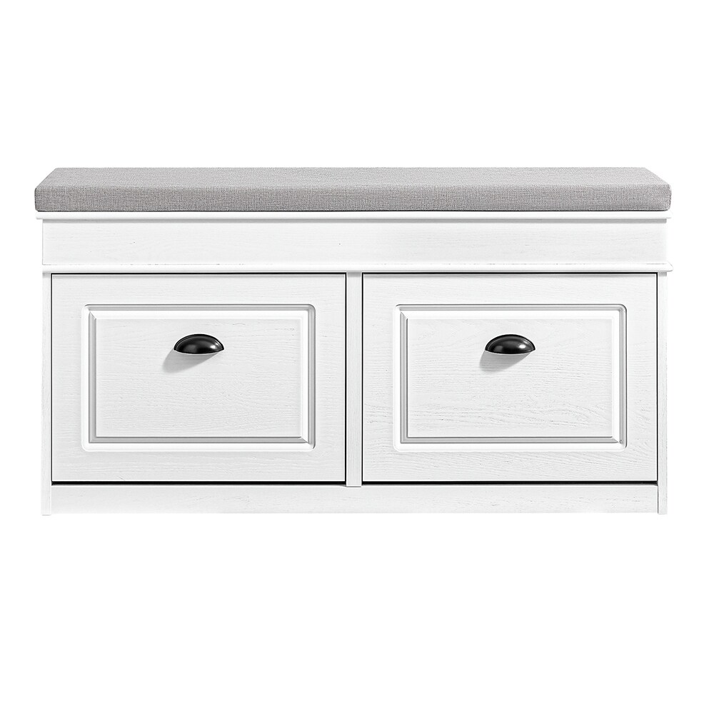 SoBuy Schuhbank mit 1 Schublade Wei&szlig; 104,5x23,8x54cm Funktional 