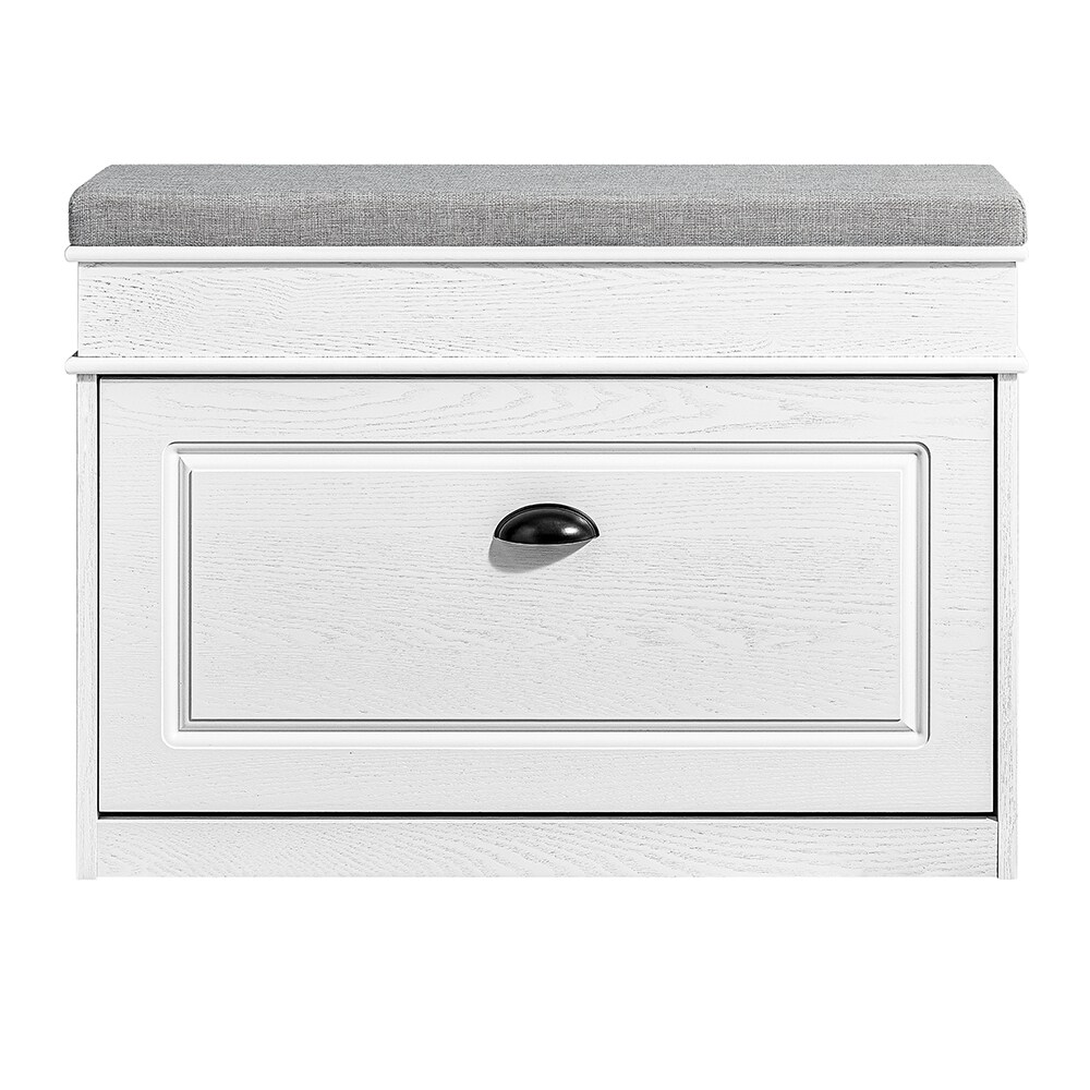 SoBuy Schuhbank mit 1 Schublade Wei&szlig; 75x24x51cm Funktional 