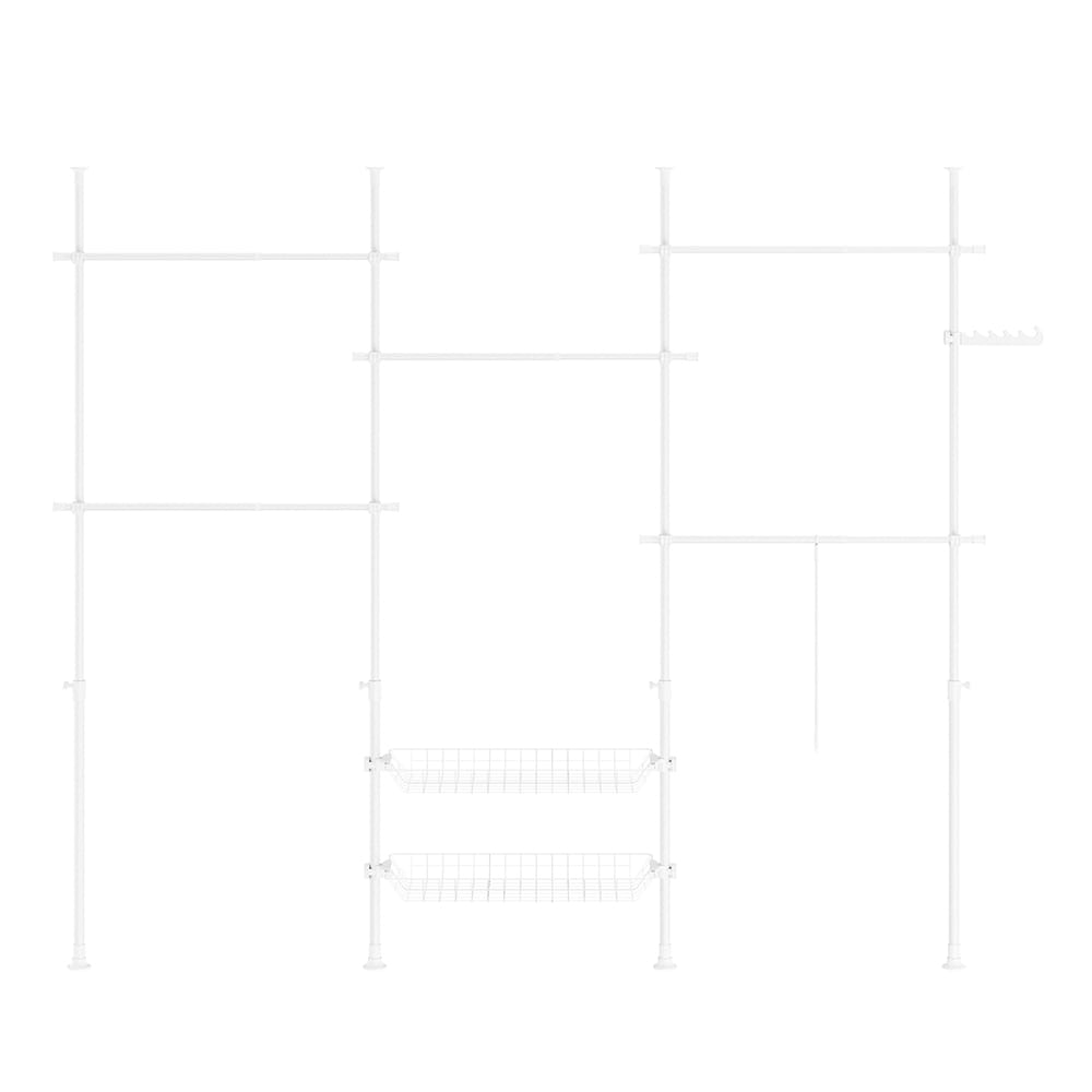 SoBuy Garderobenst&auml;nder mit 2 Ablagen Wei&szlig; Funktional 