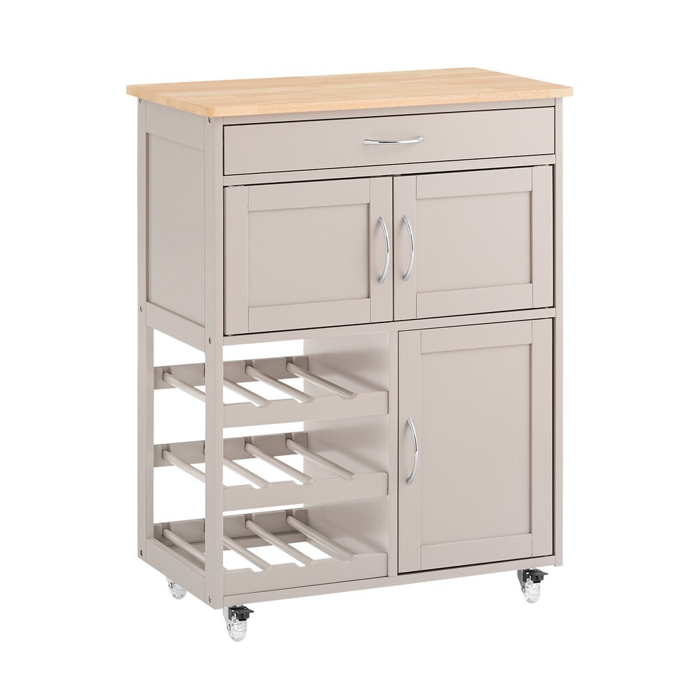 SoBuy K&uuml;chenwagen mit 1 Schublade Khaki 67x37,5x86,5cm Modern 