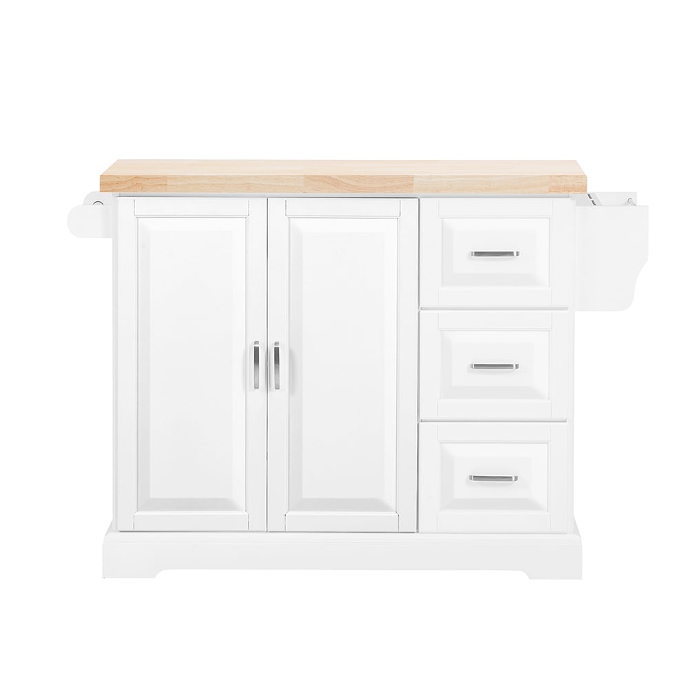 SoBuy K&uuml;cheninsel mit 3 Schubladen Wei&szlig; 128x71x90,5cm Modern 