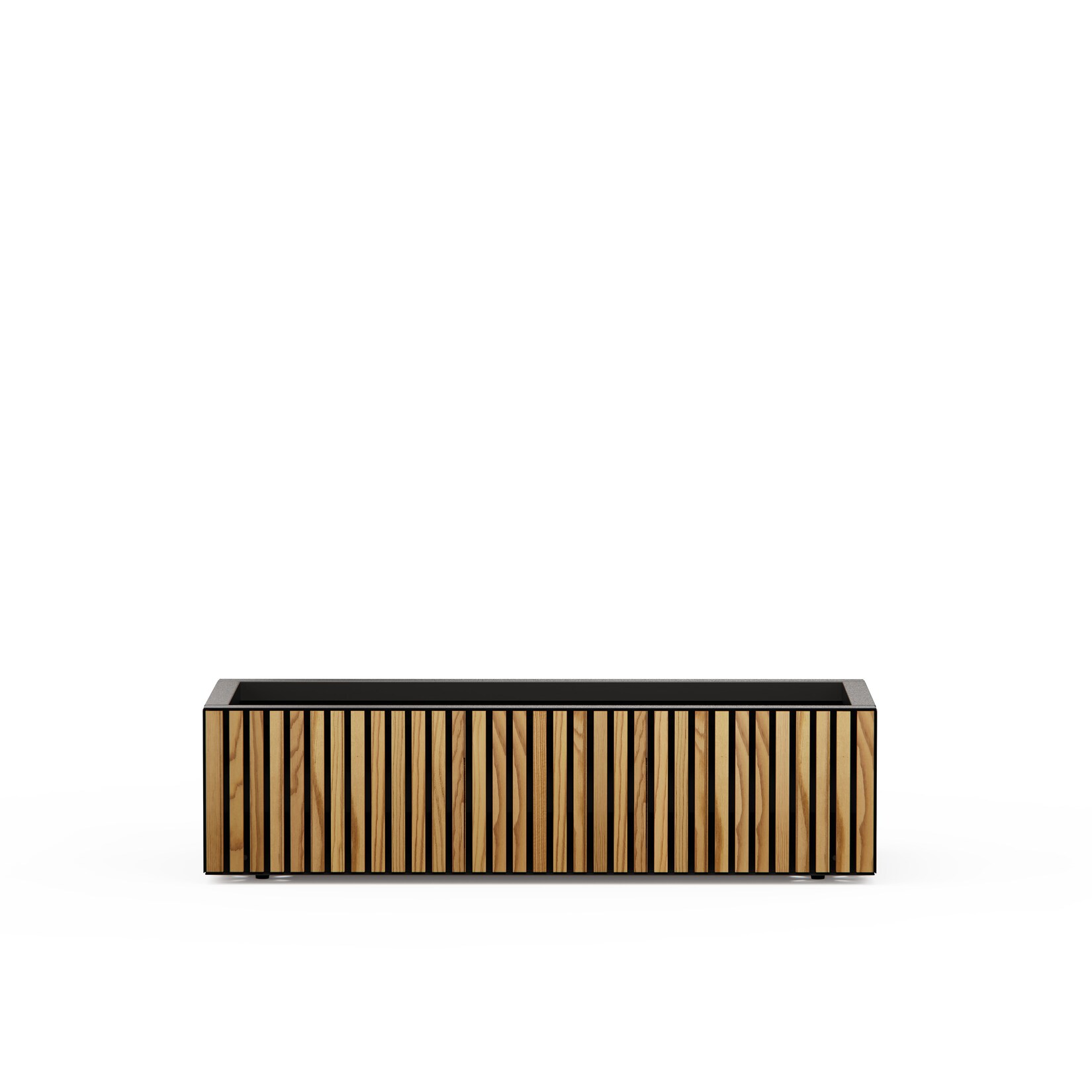 Herstera Garden Pflanzkübel Deco Planter Xic Wood M schwarz, natur   40x100x25cm