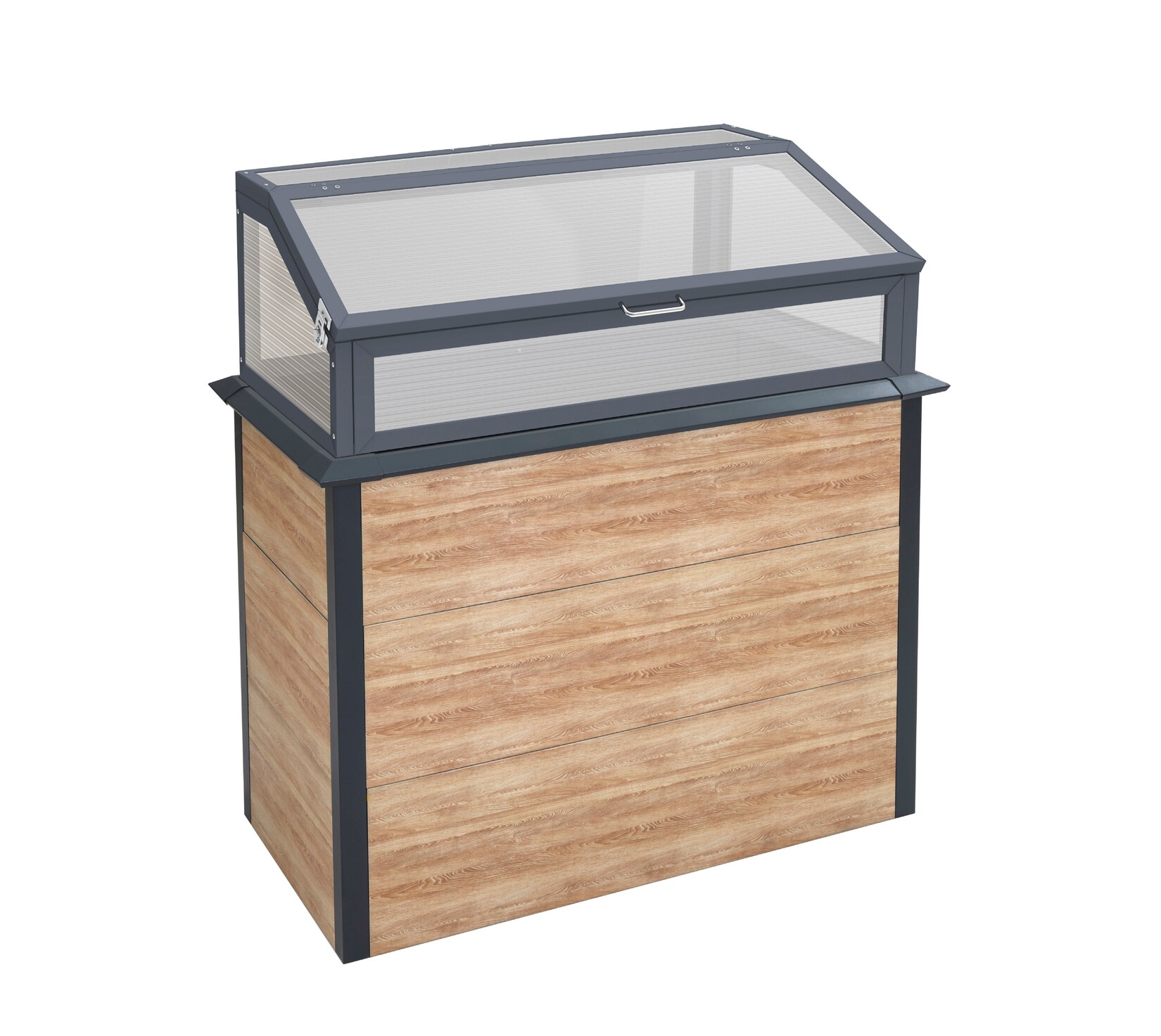 Hochbeet mit Frühbeetaufsatz Primus-Multi Plus M holzoptik   50x100x113cm