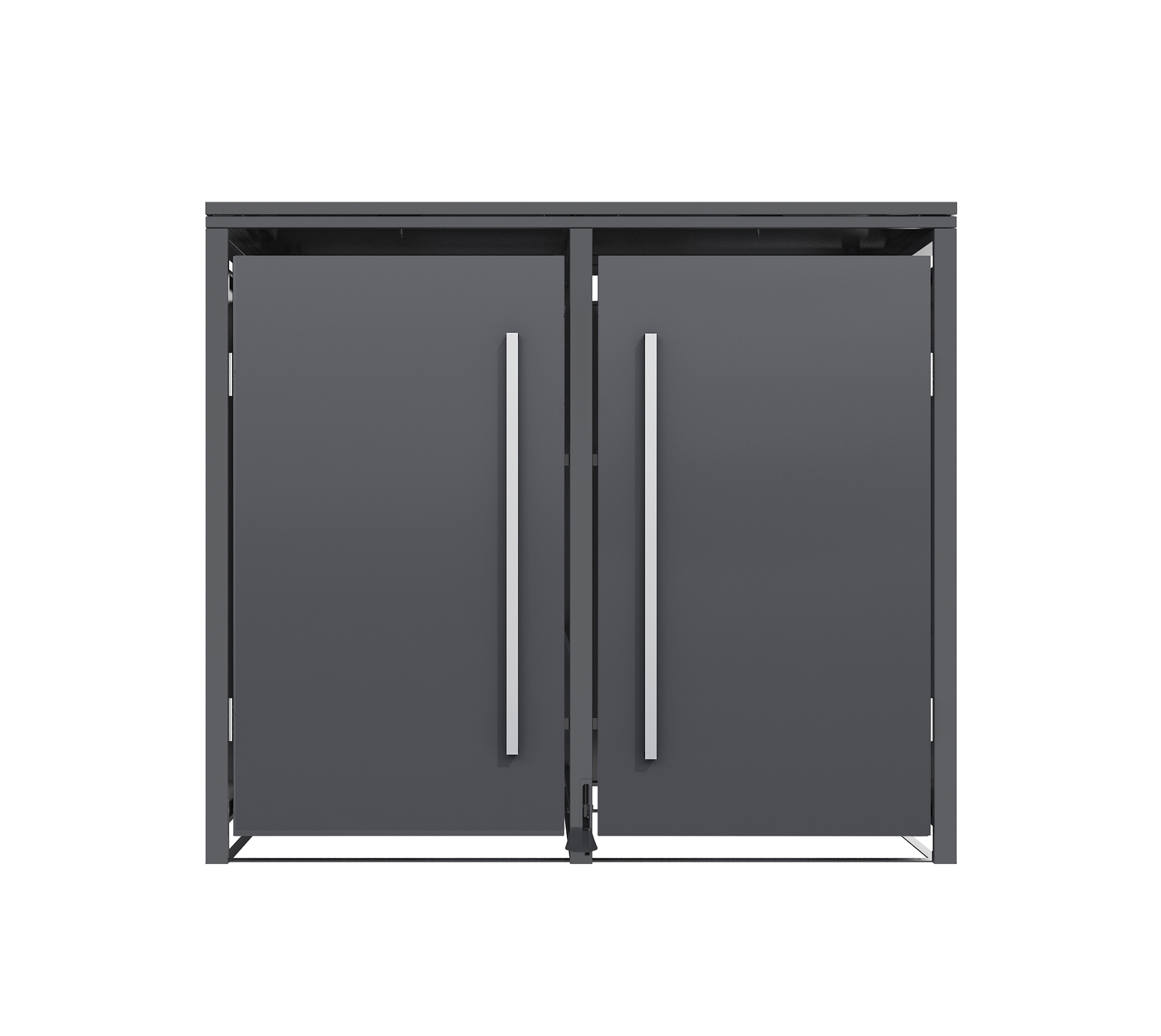 Westmann M&uuml;lltonnenbox Pedura 2 | 2x 240L | mit Fu&szlig;pedal Anthrazit | 80x132x116cm 