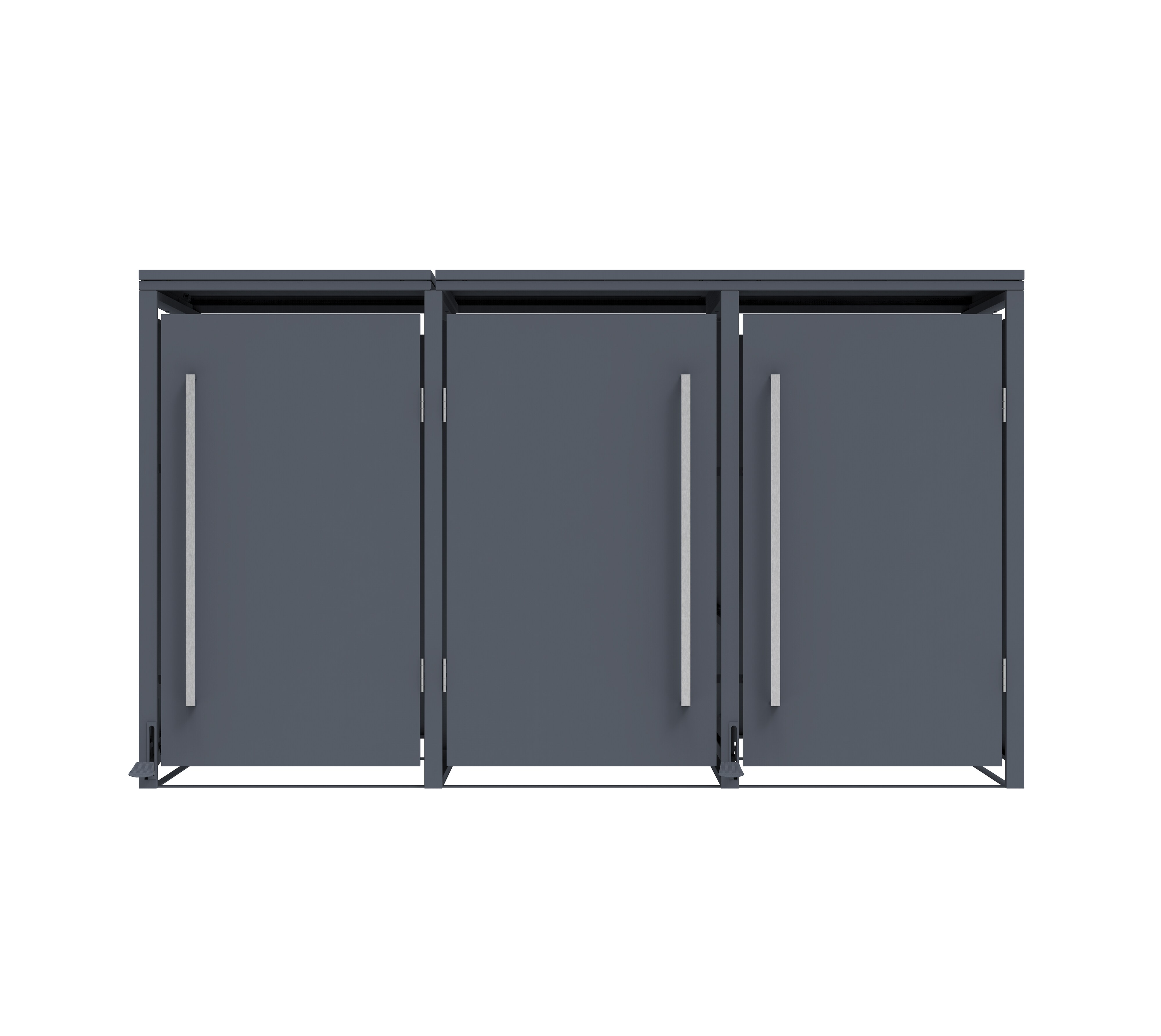 Westmann M&uuml;lltonnenbox Pedura 3 | 3x 240L | mit Fu&szlig;pedal Anthrazit | 80x199x116cm 