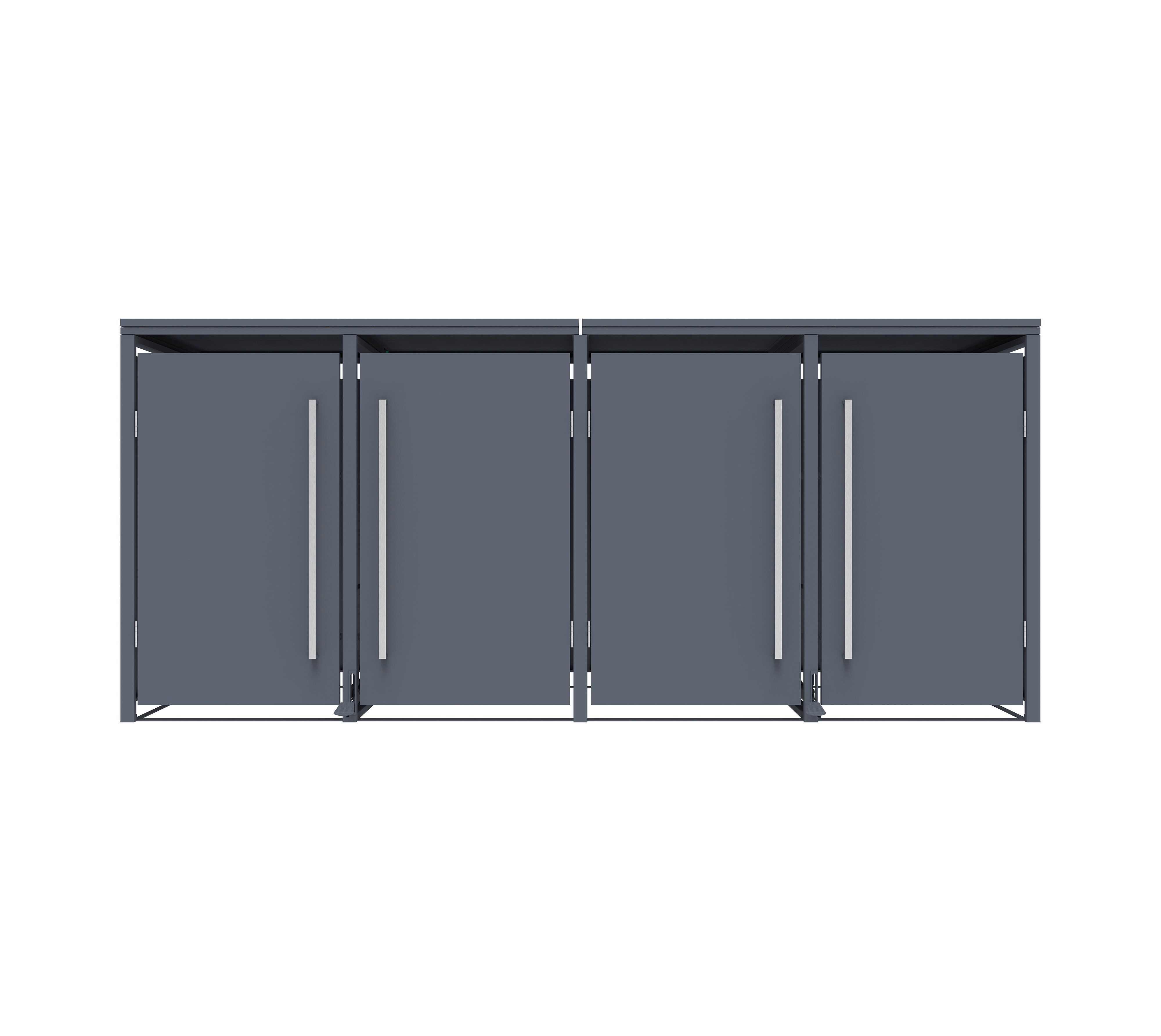 Westmann M&uuml;lltonnenbox Pedura 4 | 4x 240L | mit Fu&szlig;pedal Anthrazit | 80x265x116cm 