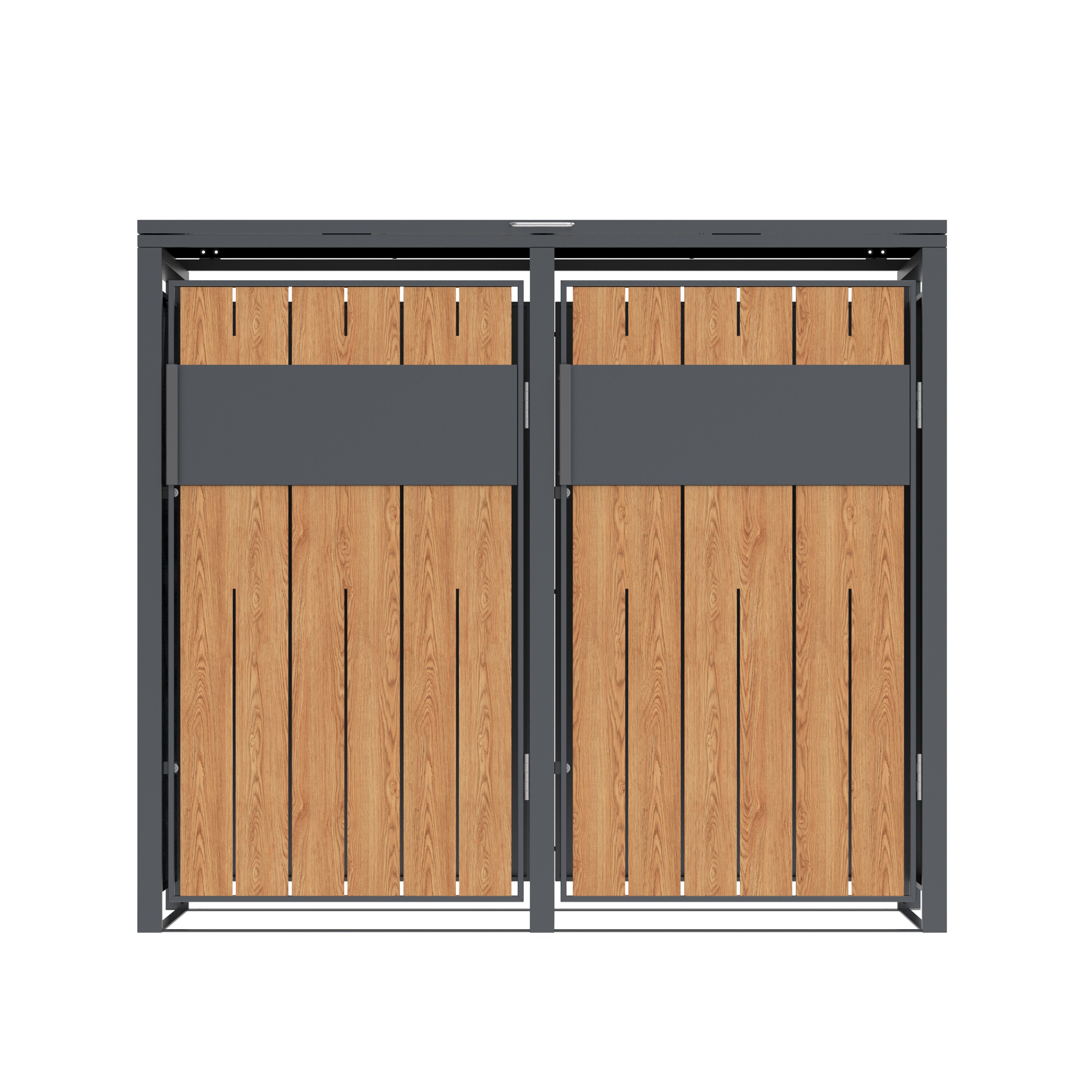 Westmann M&uuml;lltonnenbox Varius 2 |  2 x 240L Anthrazit & Holzoptik | 80x132x116cm 