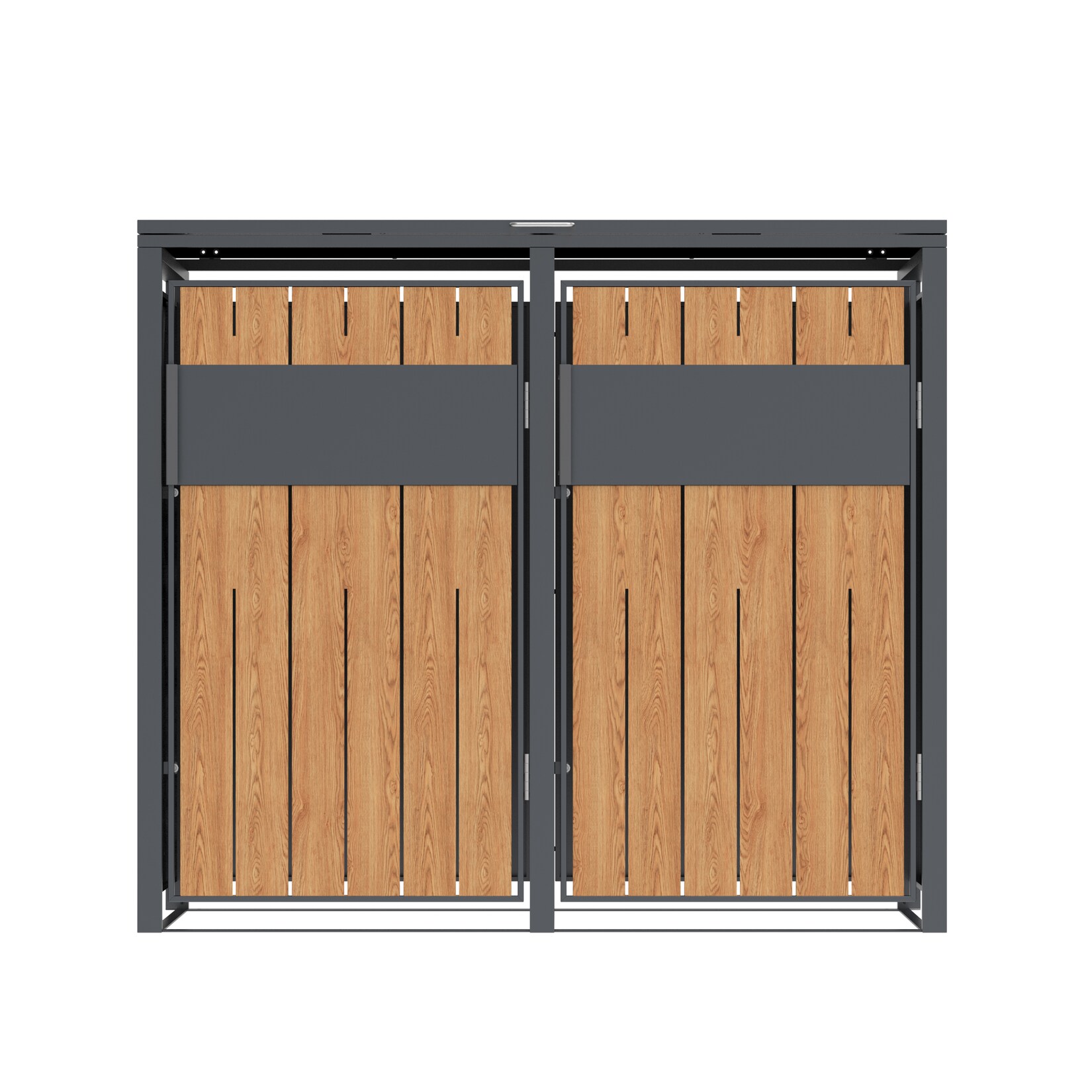Mülltonnenbox Varius 2    2 x  Anthrazit & Holzoptik   80x132x116cm