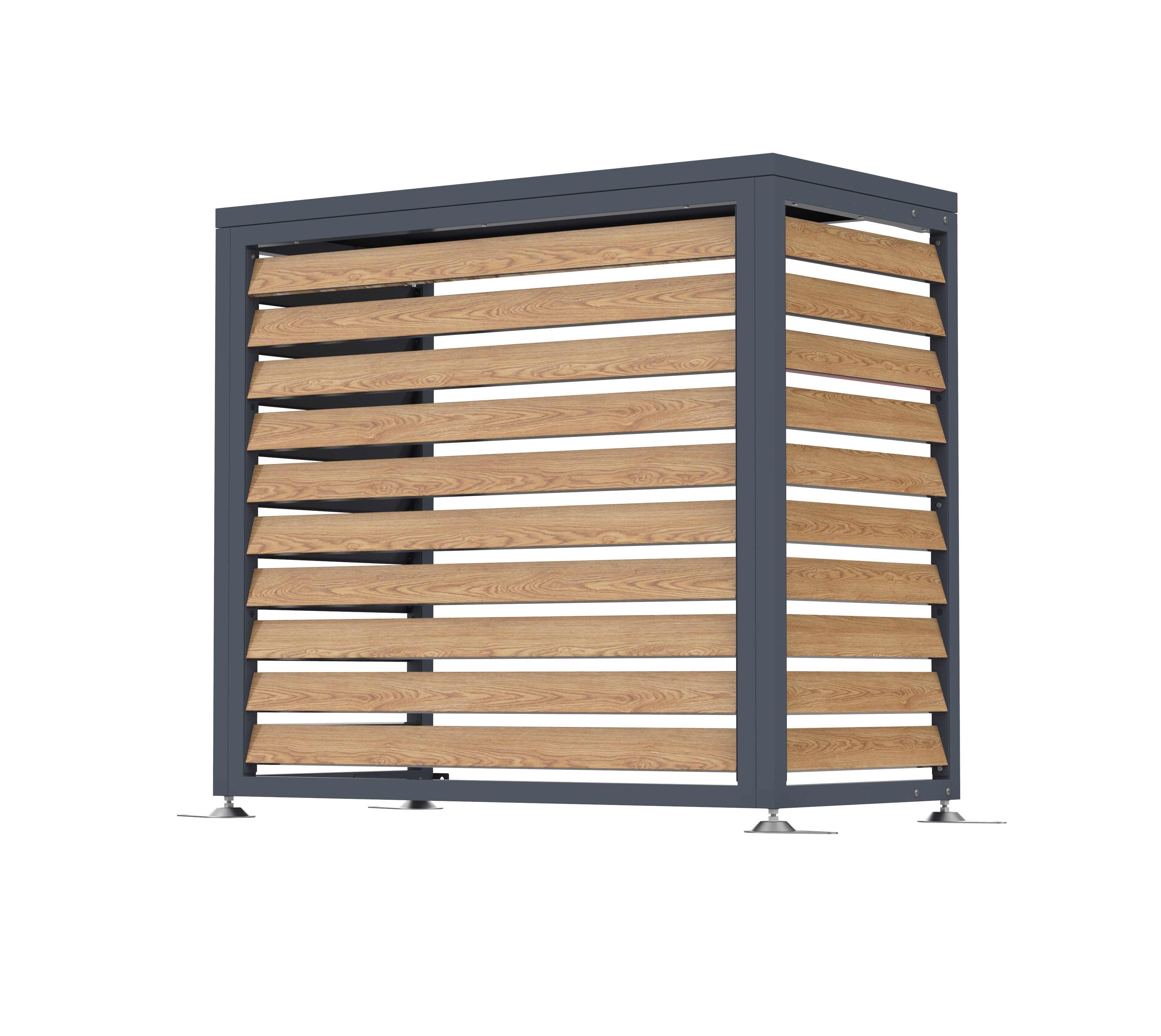 Westmann Verkleidung W&auml;rmepumpe Boxa S Anthrazit & Holzoptik | 56x100x97cm 