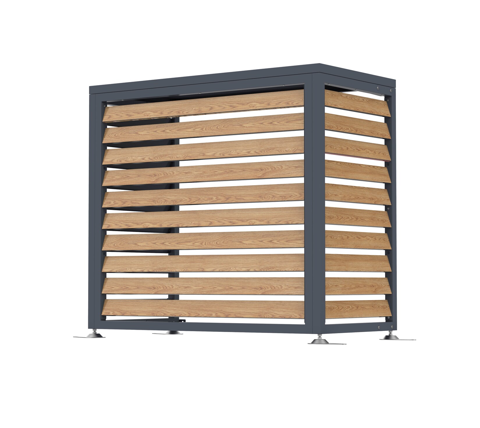 Verkleidung Wärmepumpe Boxa S Anthrazit & Holzoptik   56x100x97cm
