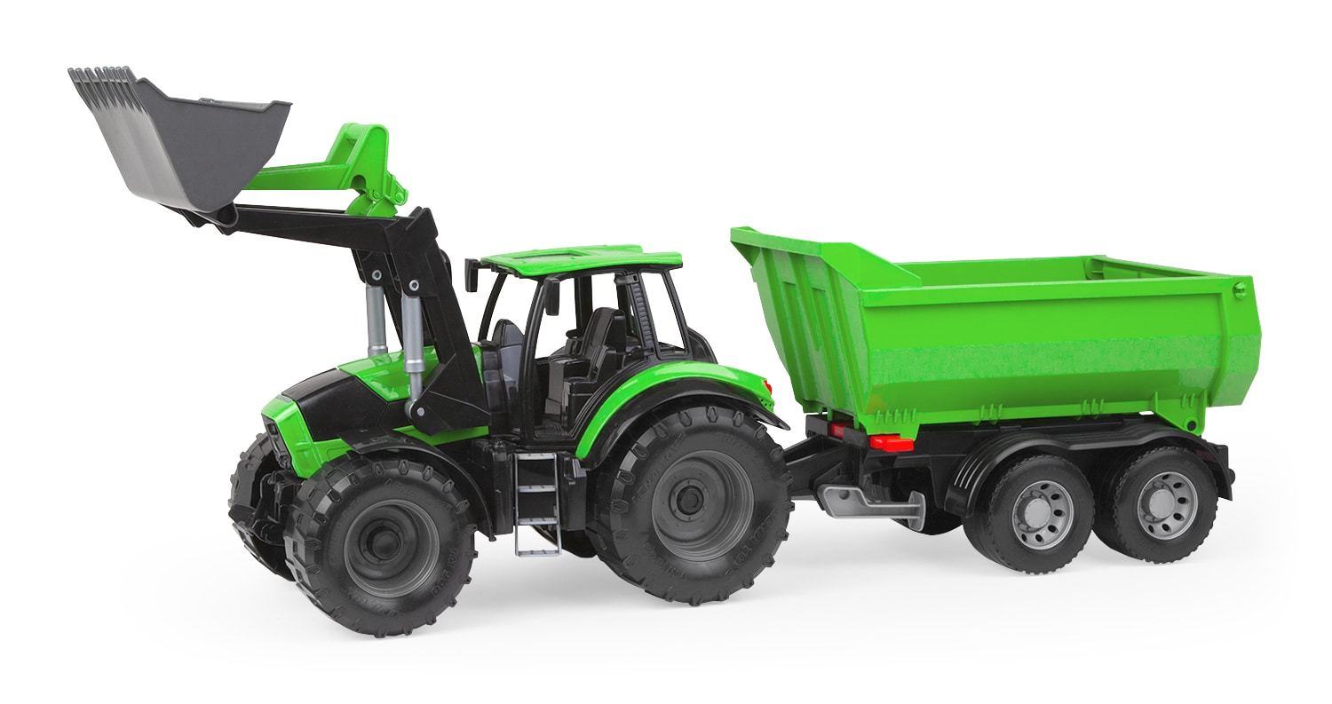WORXX Traktor Deutz-Fahr Agrotron 7250 TTV mit Anh&auml;nger, Schaukarton 