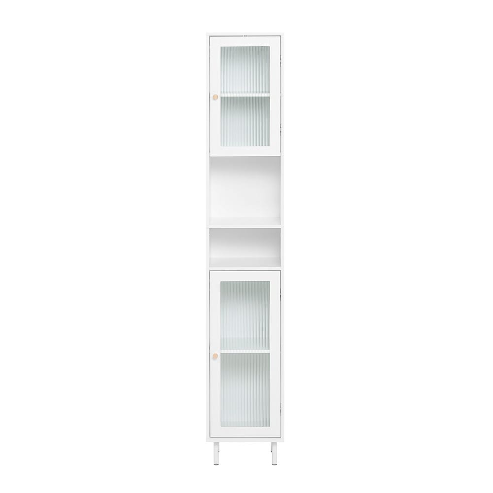 SoBuy Badezimmer-Hochschrank mit 2 T&uuml;ren Wei&szlig; 30x30x180cm Modern 