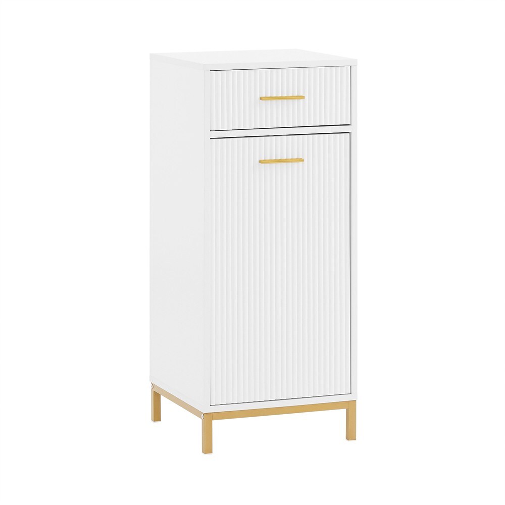 SoBuy W&auml;scheschrank mit 1 Schublade Wei&szlig; 40x35x95cm Modern 