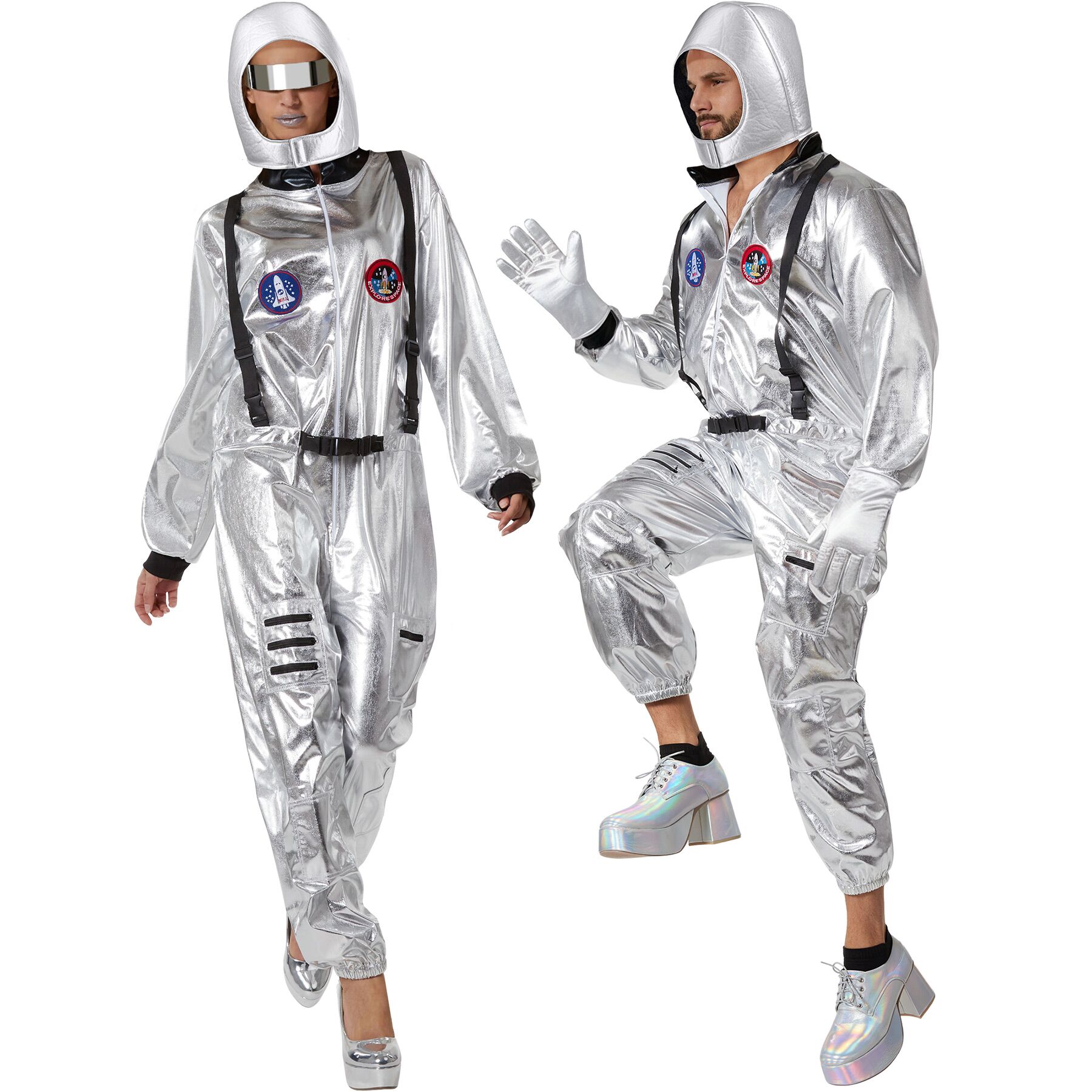 tectake&reg; Unisexkost&uuml;m Astronaut mit Helm, Brille und Handschuhen 