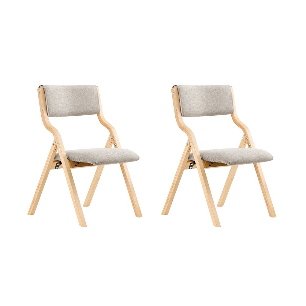 SoBuy 2 Klappst&uuml;hle im 2er-Set Hellgrau 48x42x80cm Nordisch 