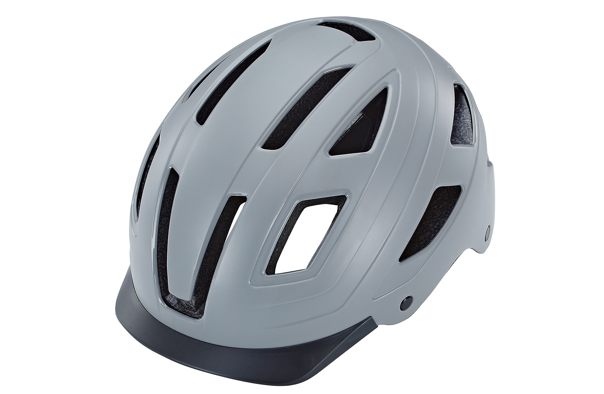 ECO Urban Fahrradhelm, ABS-Hartschale, 
mit LED-Licht und Reflektionsstreifen, Gr&ouml;&szlig;e: 59-61 cm, Farbe: grau 