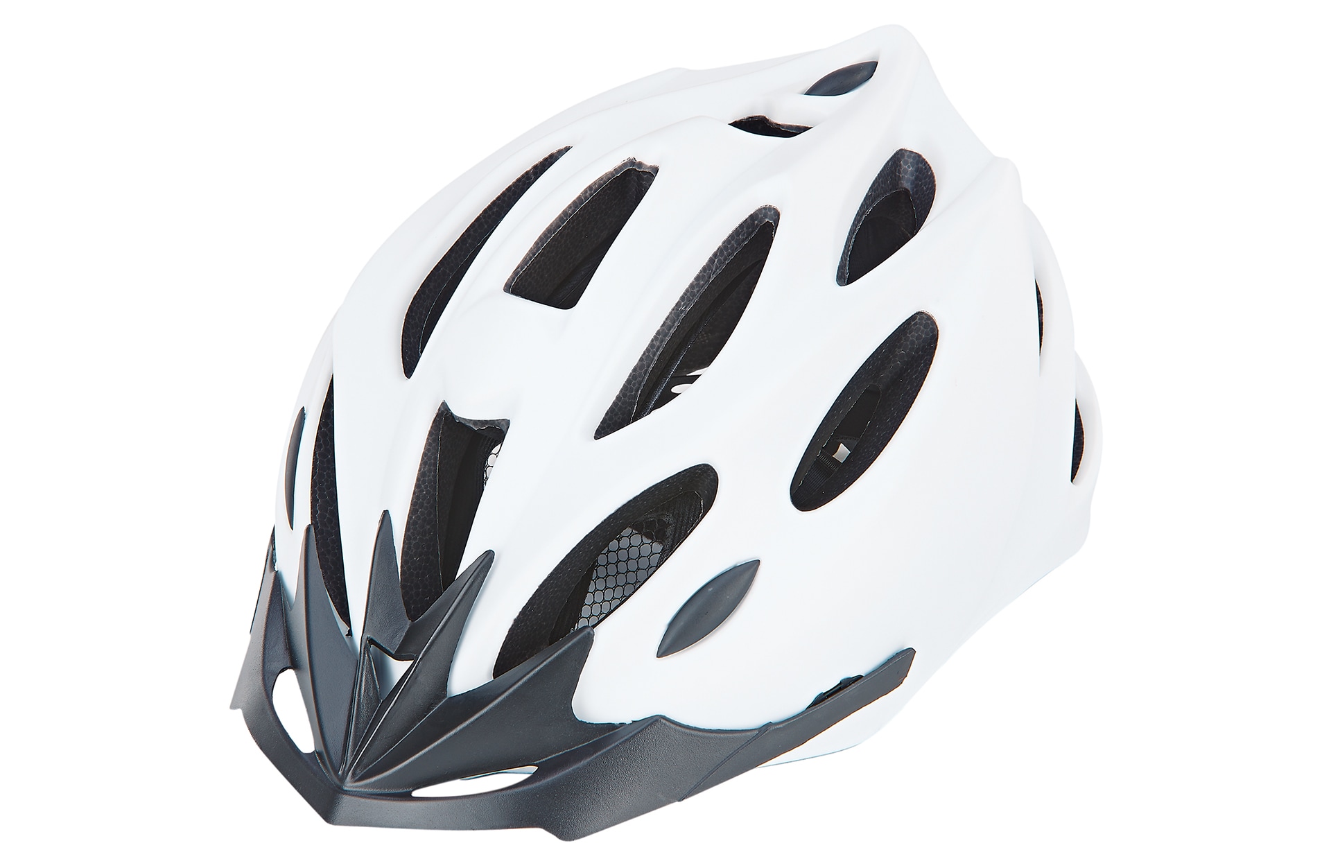 Erwachsenen-Fahrradhelm, Inmold, Gr&ouml;&szlig;e: 55-58 cm, 240 g, Farbe: wei&szlig; mit Reflexstreifen 