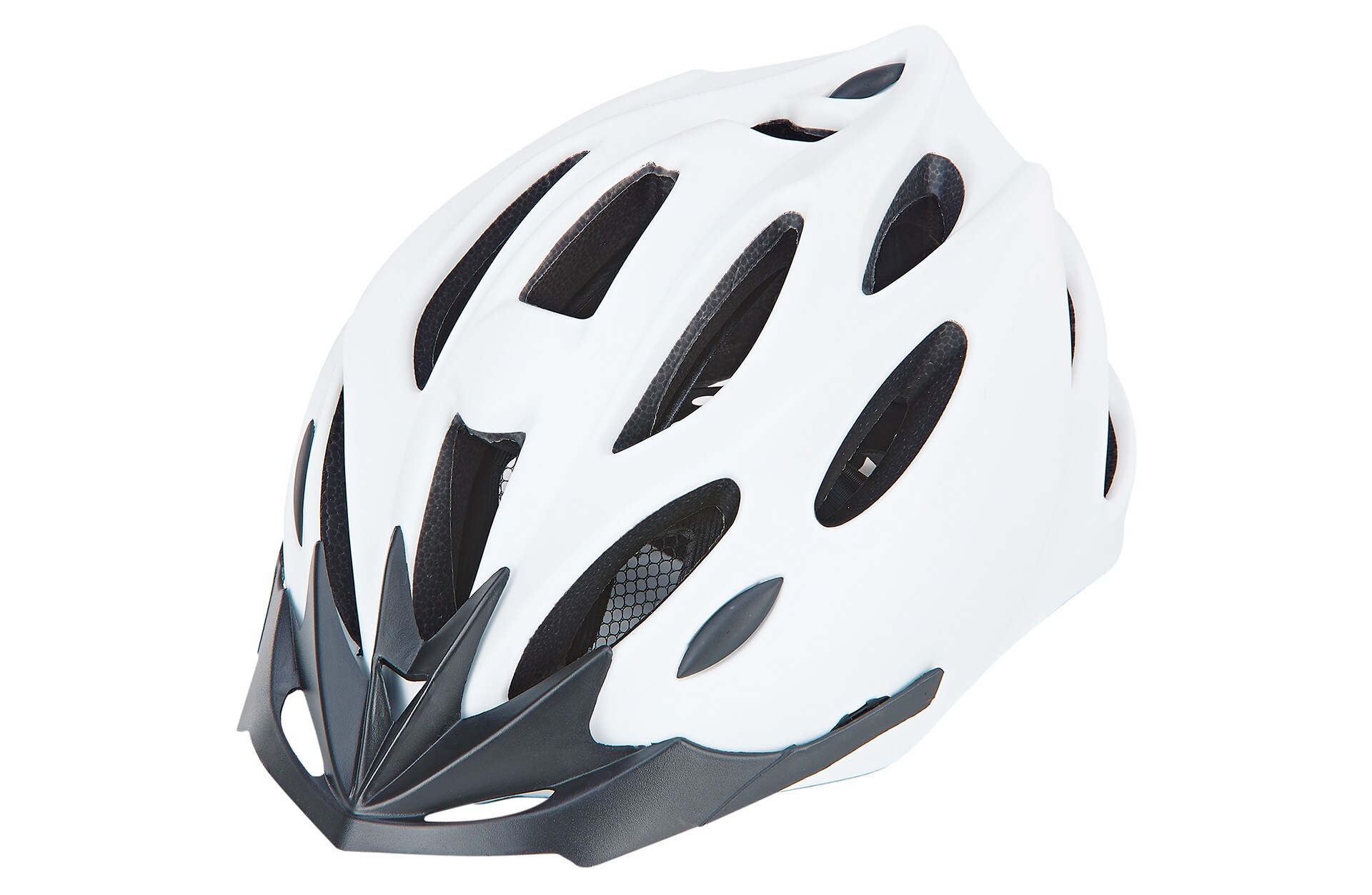 Erwachsenen-Fahrradhelm, Inmold, Gr&ouml;&szlig;e: 58-61 cm, 240 g, Farbe: wei&szlig; mit Reflexstreifen 