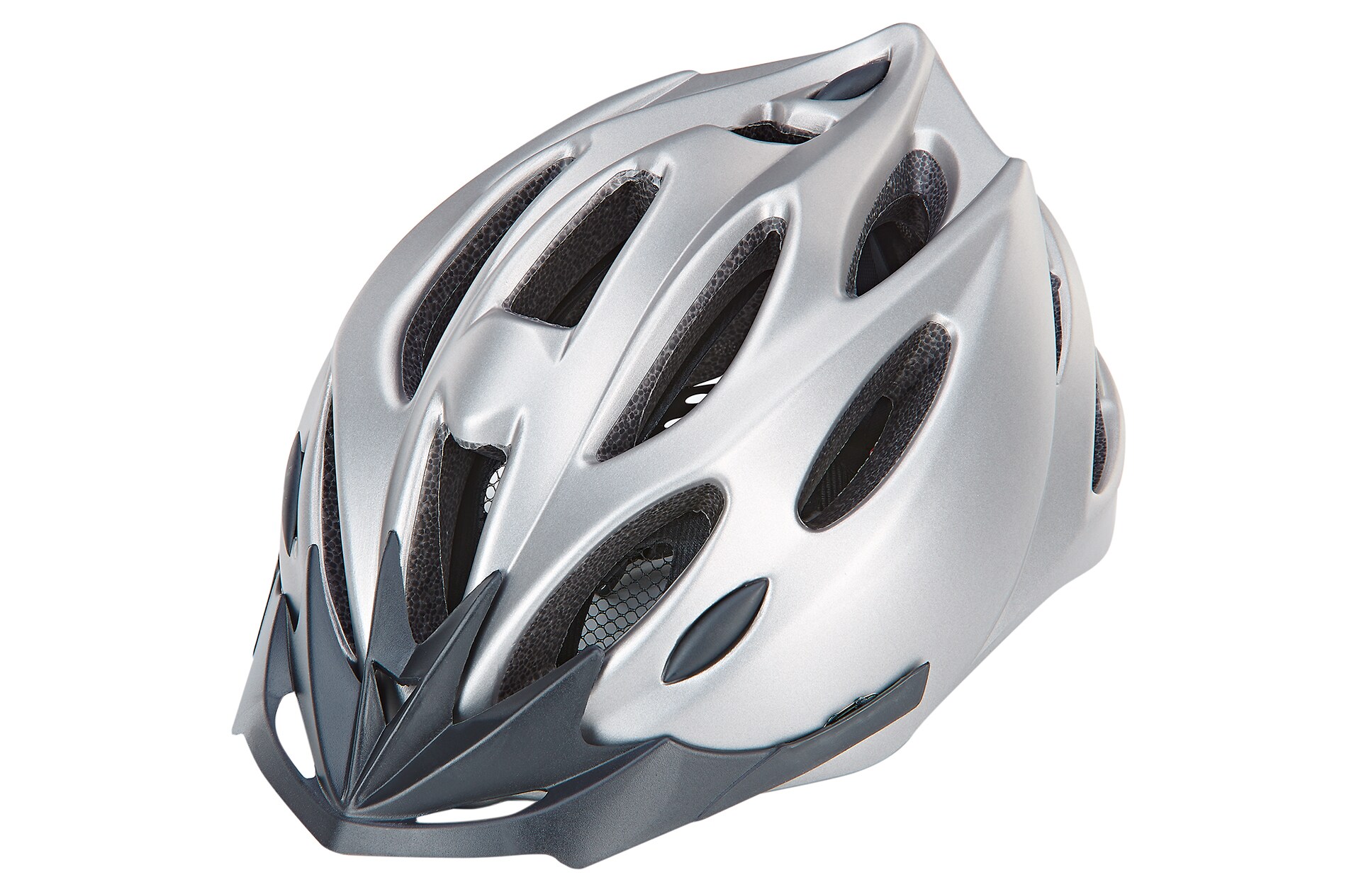 Erwachsenen-Fahrradhelm, Inmold, Gr&ouml;&szlig;e: 58-61 cm, 240 g, Farbe: silber-grau mit Reflexstreifen 