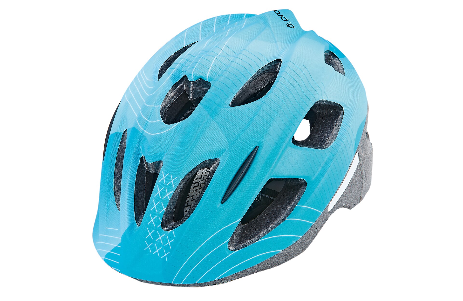 Kinder-Fahrradhelm, sto&szlig;feste Hartschaum-Innenschale, LED-Licht, reflektierende Gurtb&auml;nder und 5 Reflektionsstreifen, Gr&ouml;&szlig;e: 53-55 cm, Farbe: t&uuml;rkis 