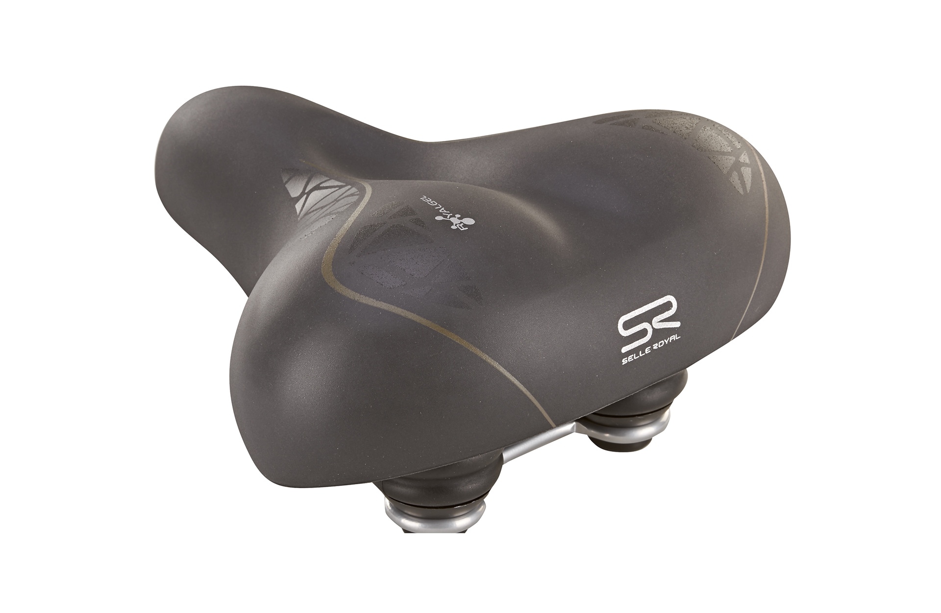 Touren-City-Sattel, mit Vollschaumpolsterung und Geleinlage, mit Elastomerd&auml;mpfung, Farbe: schwarz 