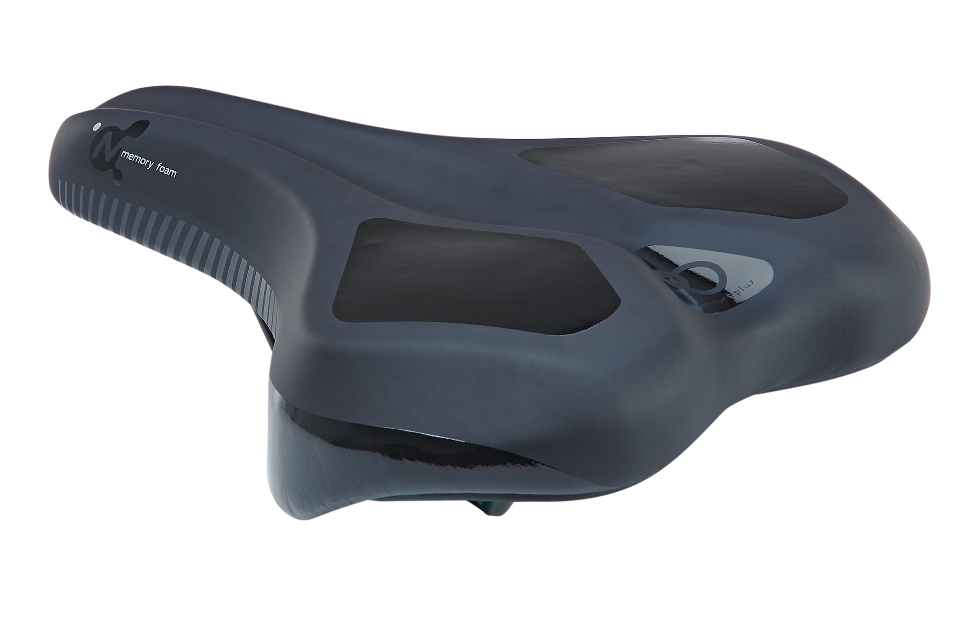 Touren-City-Sattel, mit Memory Foam Technologie, mit Fixierungsskala, Farbe: schwarz 