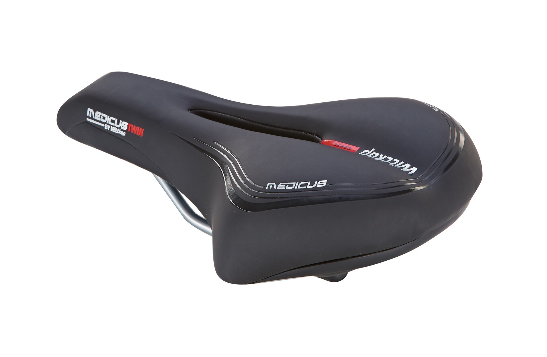 Gesundheits-Sattel Trekking "Medicus", mit Geleinlage und Elastomerd&auml;mpfung, Farbe: schwarz 