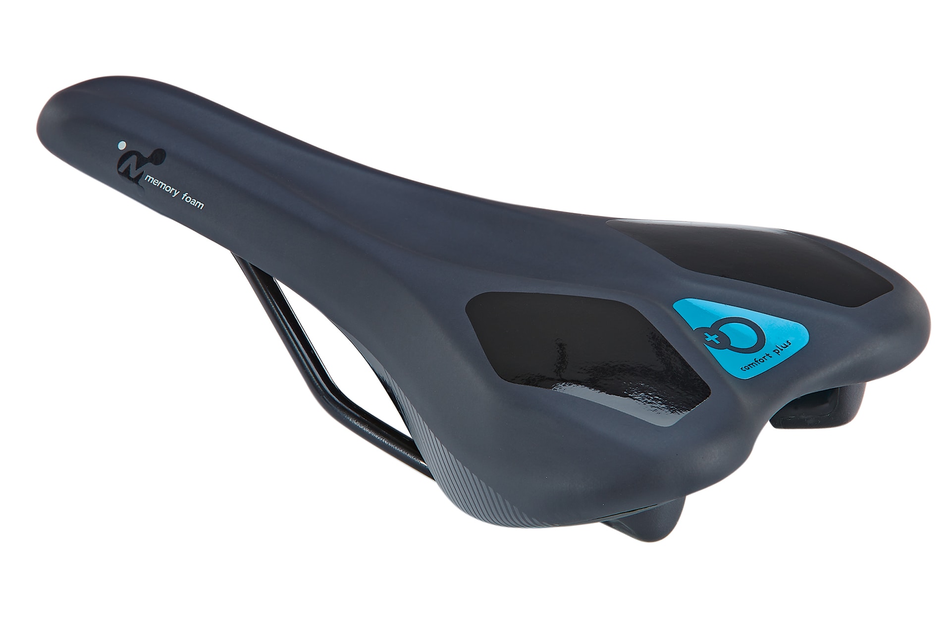 Mountainbike-Sattel, mit Memory Foam, mit Fixierungsskala, Farbe: schwarz 