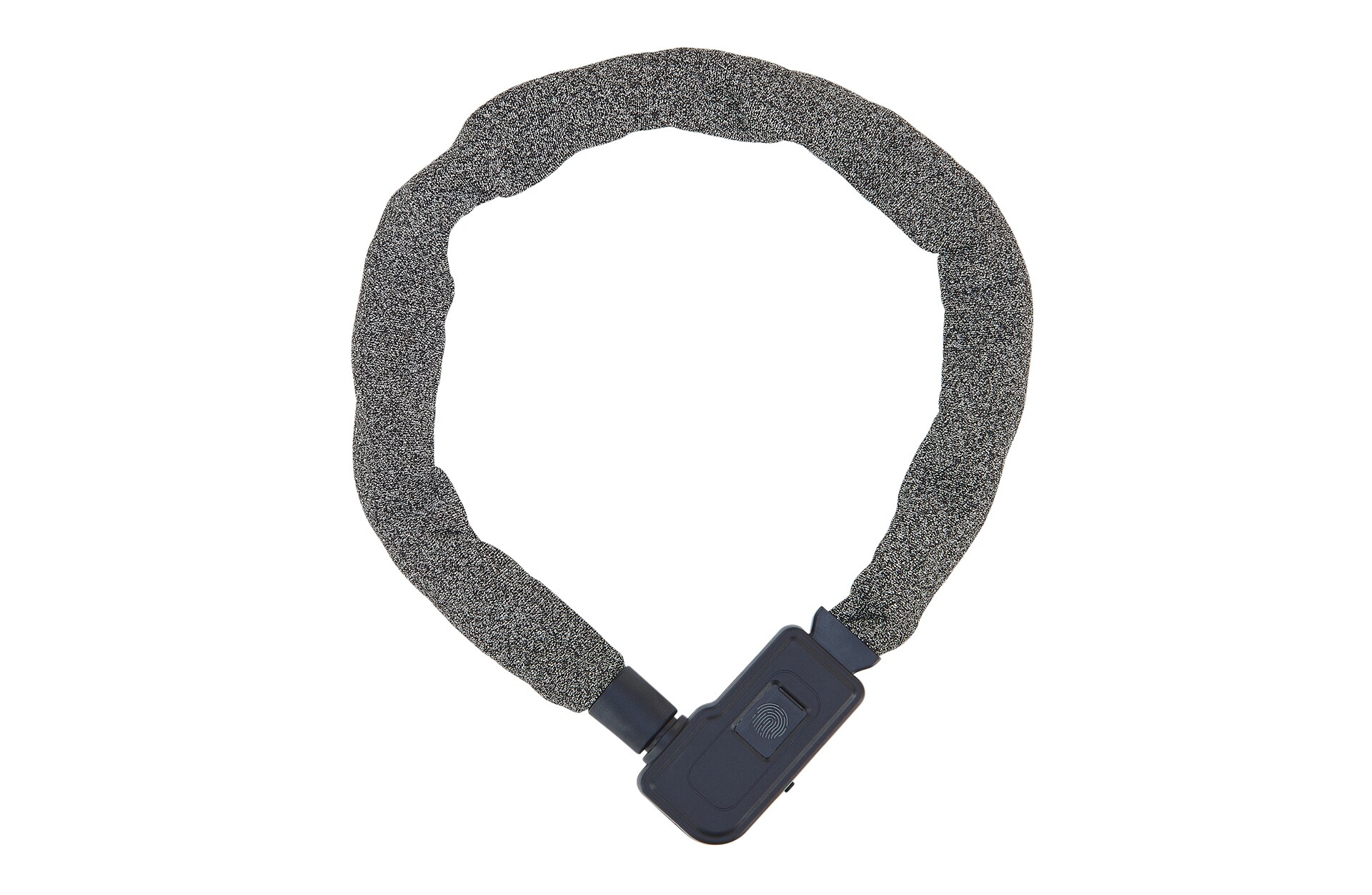 Kettenschloss, mit Fingerabdrucksensor, mit Zahlenwalze, inkl. Halter, Schwarz, L&auml;nge 90 cm 