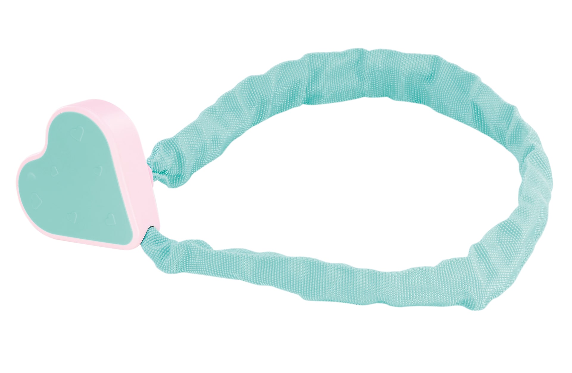 Kettenschloss, inkl. 2 Laser-Cut Schl&uuml;ssel, sehr leicht und flexibel, L&auml;nge: 65 cm, Farbe: t&uuml;rkis, mit Herz-Verschluss 