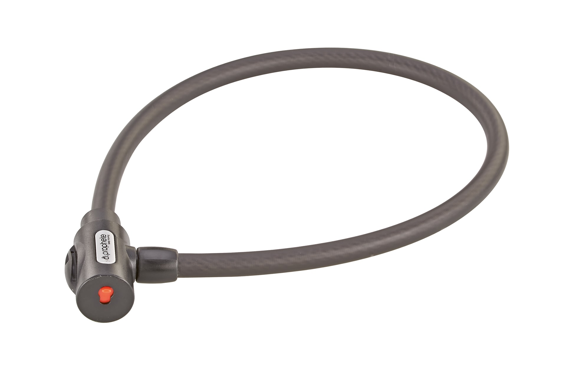 Kabelschloss, inkl. 2 Laser-Cut Schl&uuml;ssel (1x mit LED), Schlie&szlig;automatik, inkl. Halterung f&uuml;r Sattelst&uuml;tze, L&auml;nge: 80 cm 