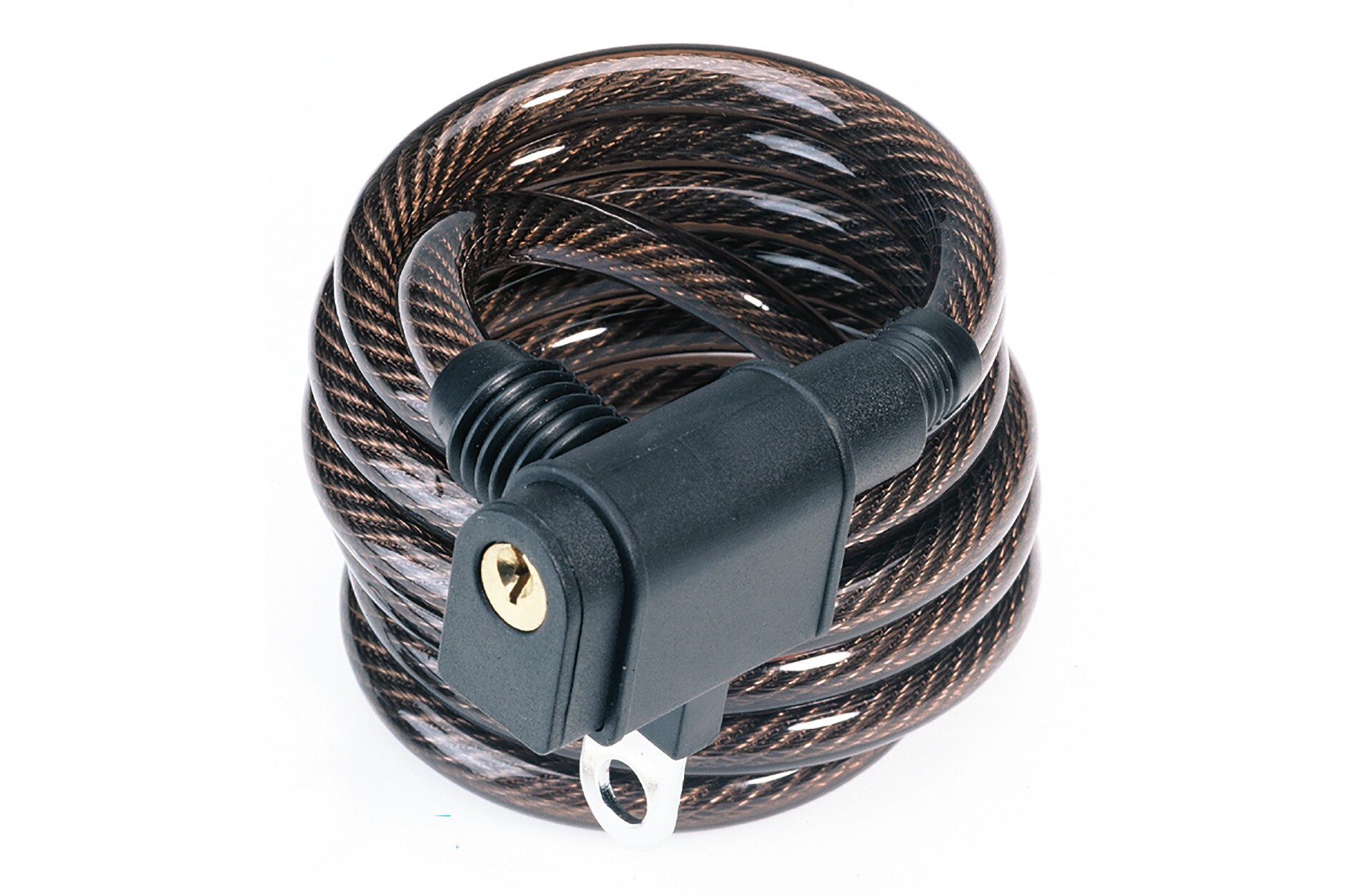 Spiralkabelschloss, inkl. 2 Schl&uuml;ssel, inkl. Halterung f&uuml;r Sattelklemmbolzen, L&auml;nge: 150 cm 