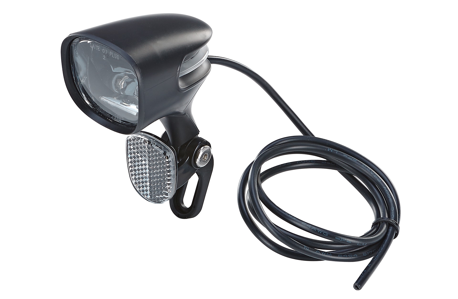 E-Bike Scheinwerfer 80 Lux, mit OSRAM LED's, f&uuml;r E-bikes (9-48 V), 360&deg; Sichtbarkeit, integrierter Reflektor 