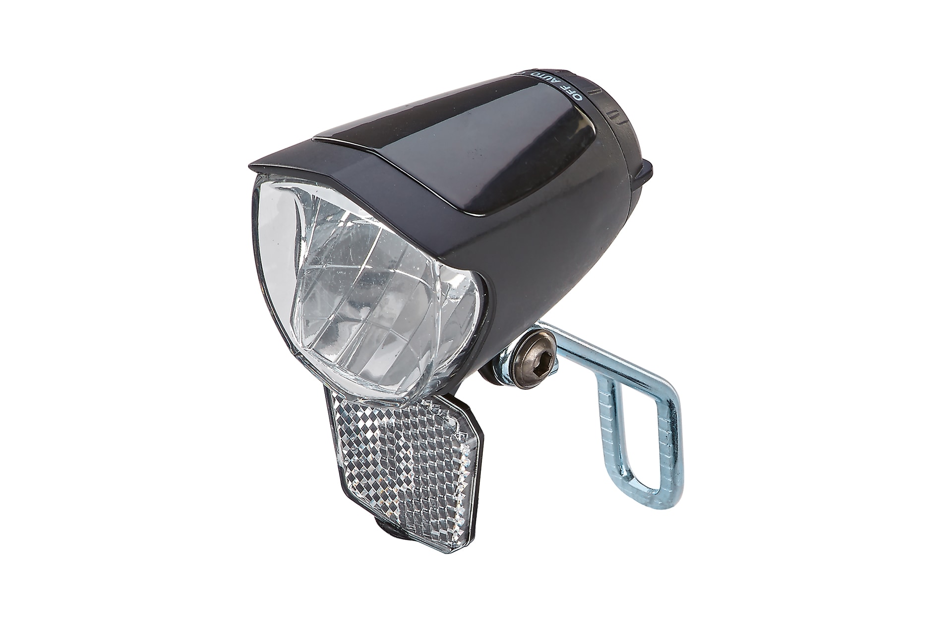 LED-Scheinwerfer 70 Lux, mit Standlicht, f&uuml;r E-Bikes und Naben- und Seitendynamo, abnehmarer Reflektor 