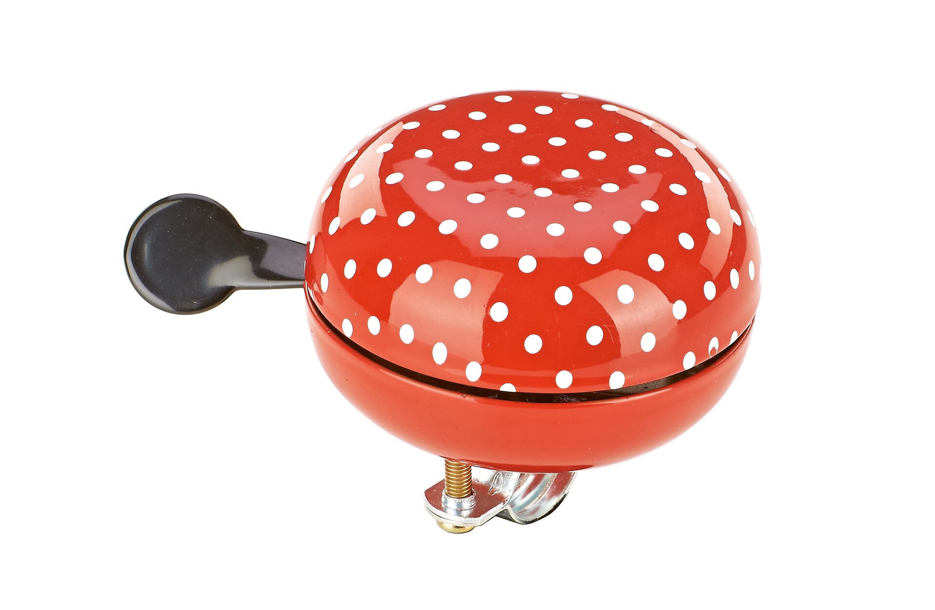 "Ding-Dong" Nostalgie-Klingel, mit Punkt-Motiven, rot 