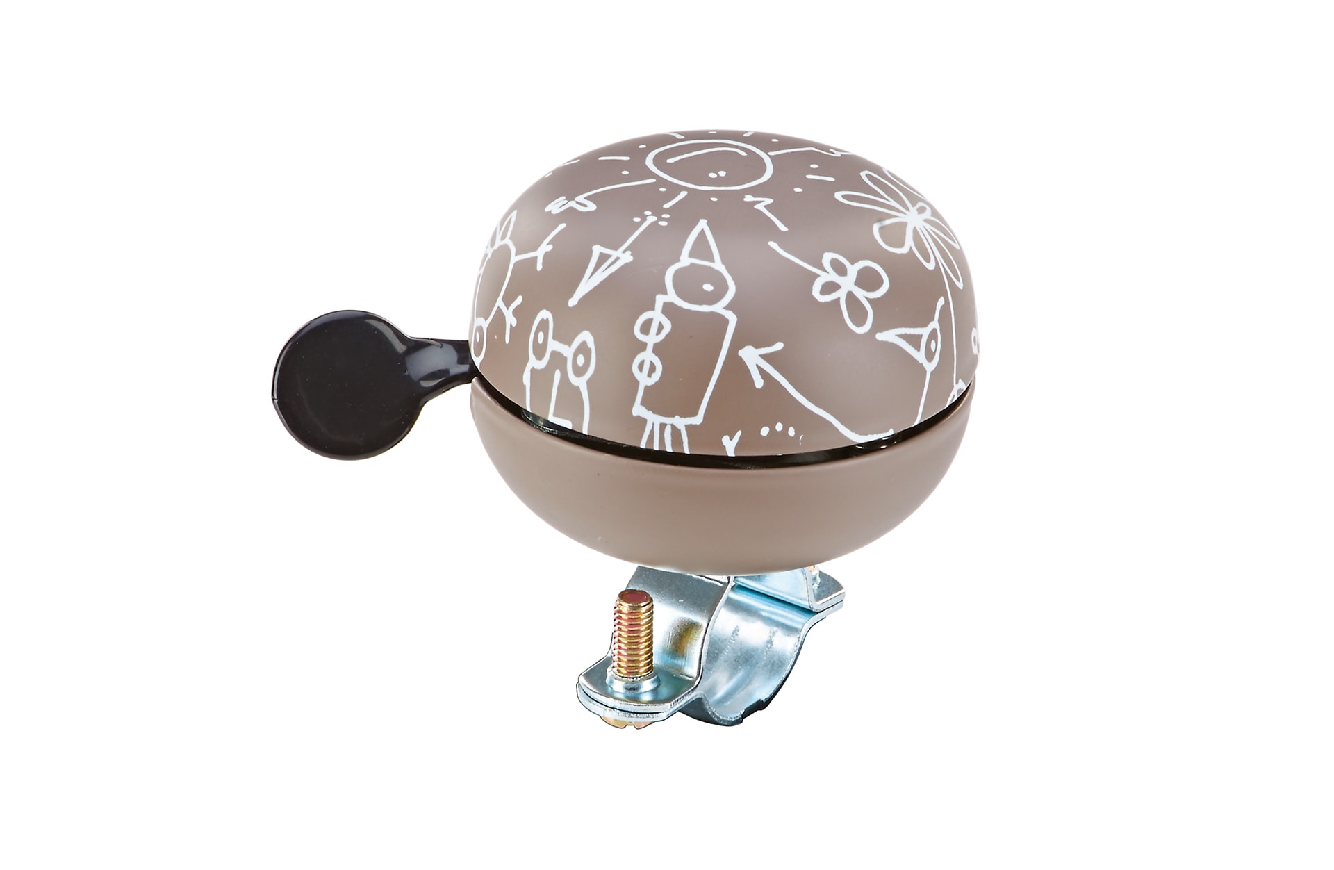 Mini "Ding-Dong" Nostalgie-Klingel, matte Designs, grau 