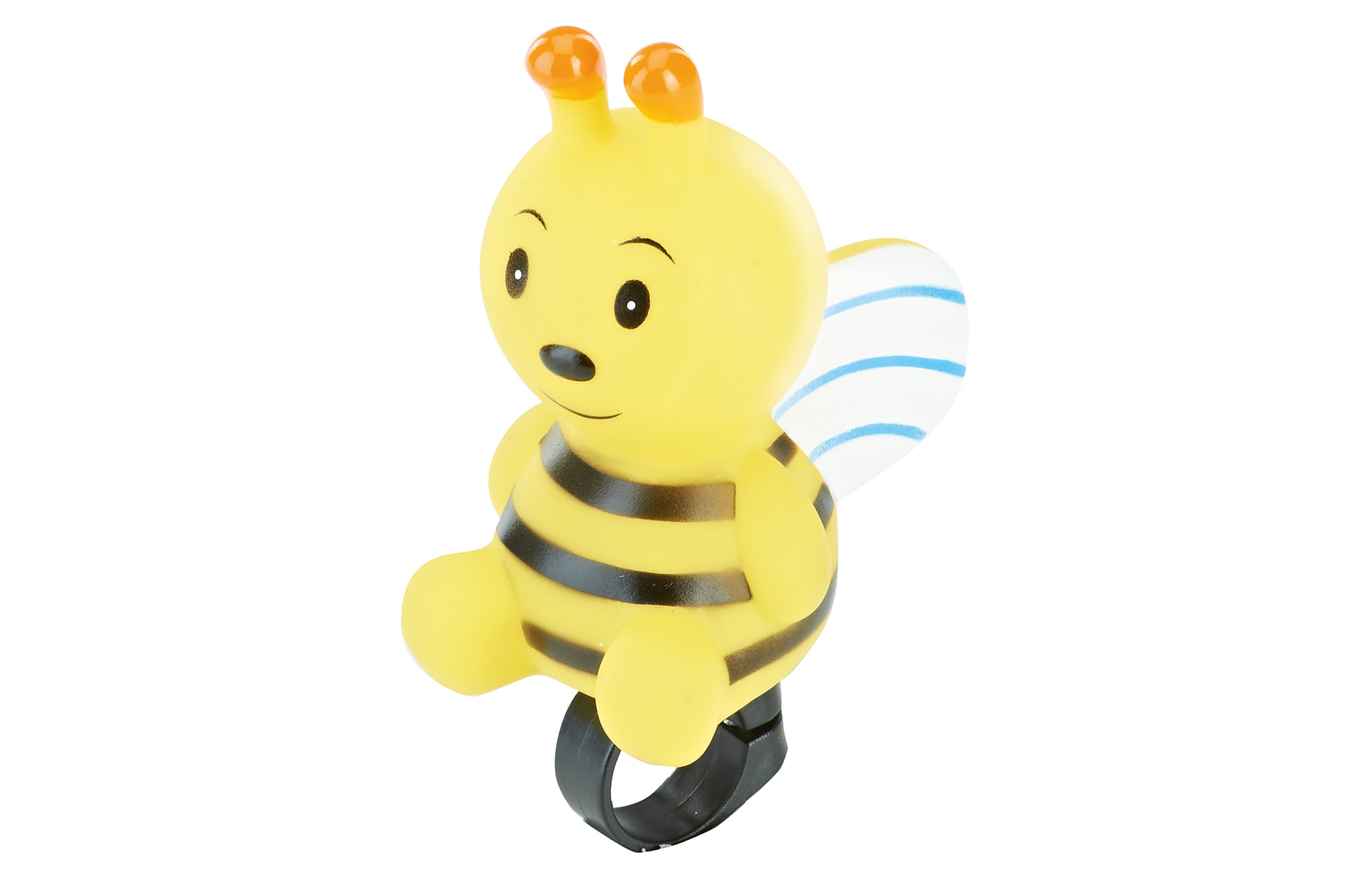 Kinderrad-Hupe, Kunststoff, gr&uuml;ner Frosch und gelbe Biene 