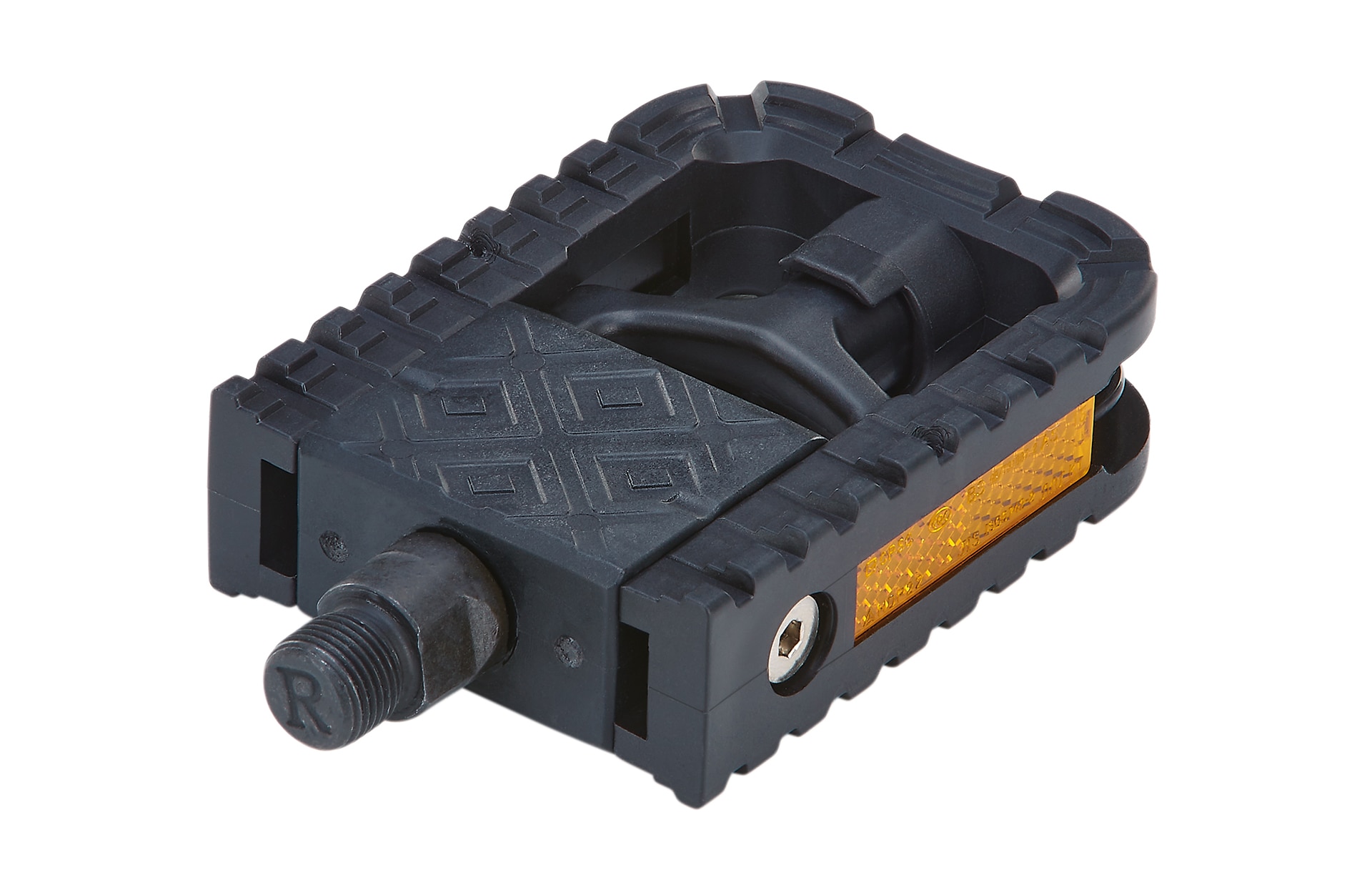 Klapp-Pedale, beidseitig klappbar, mit rutschfester Trittfl&auml;che, Aluminium/Kunststoff, mit Reflektoren 